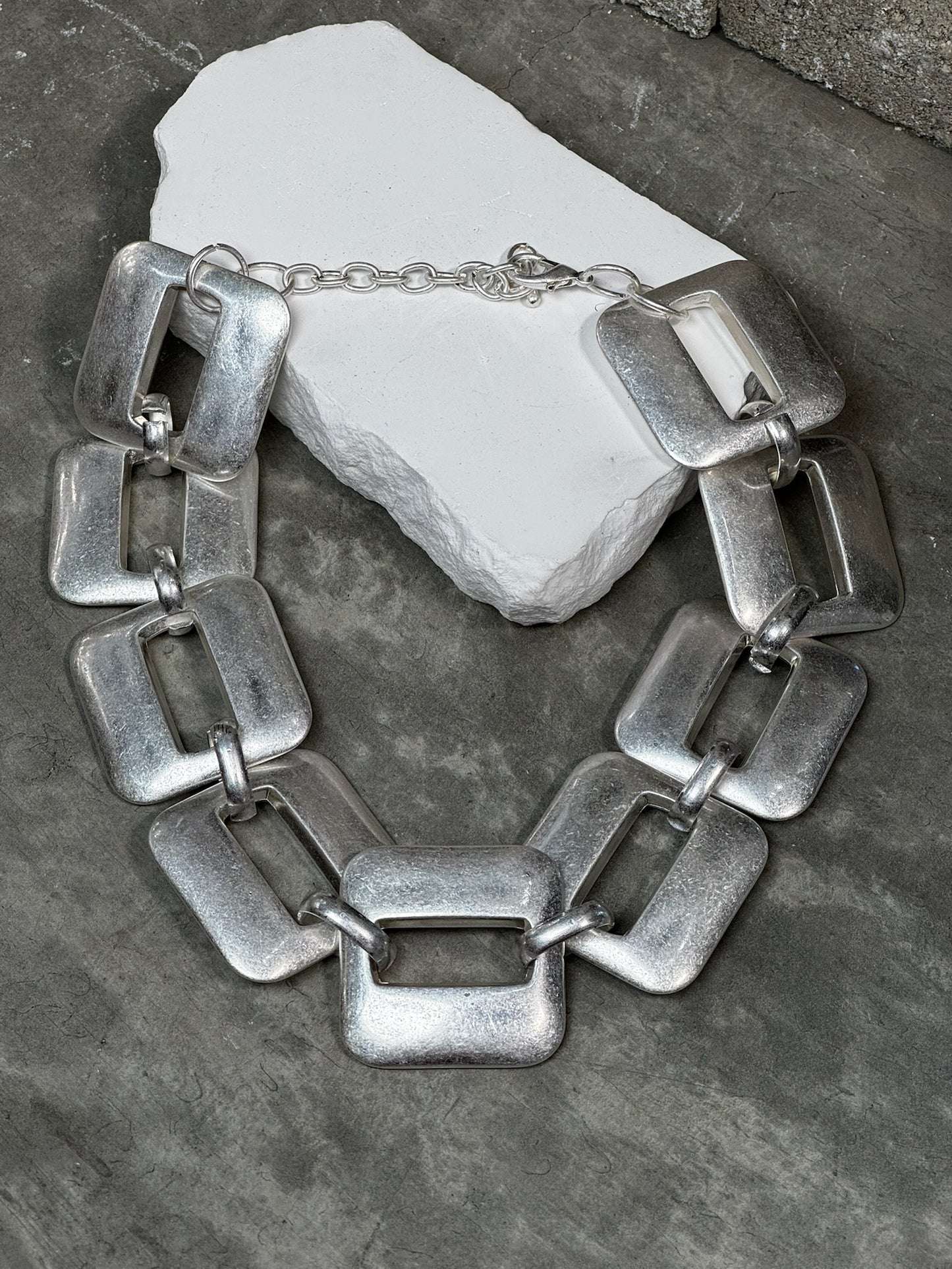 Out the Box Square Link Necklace 15" w/ Extender