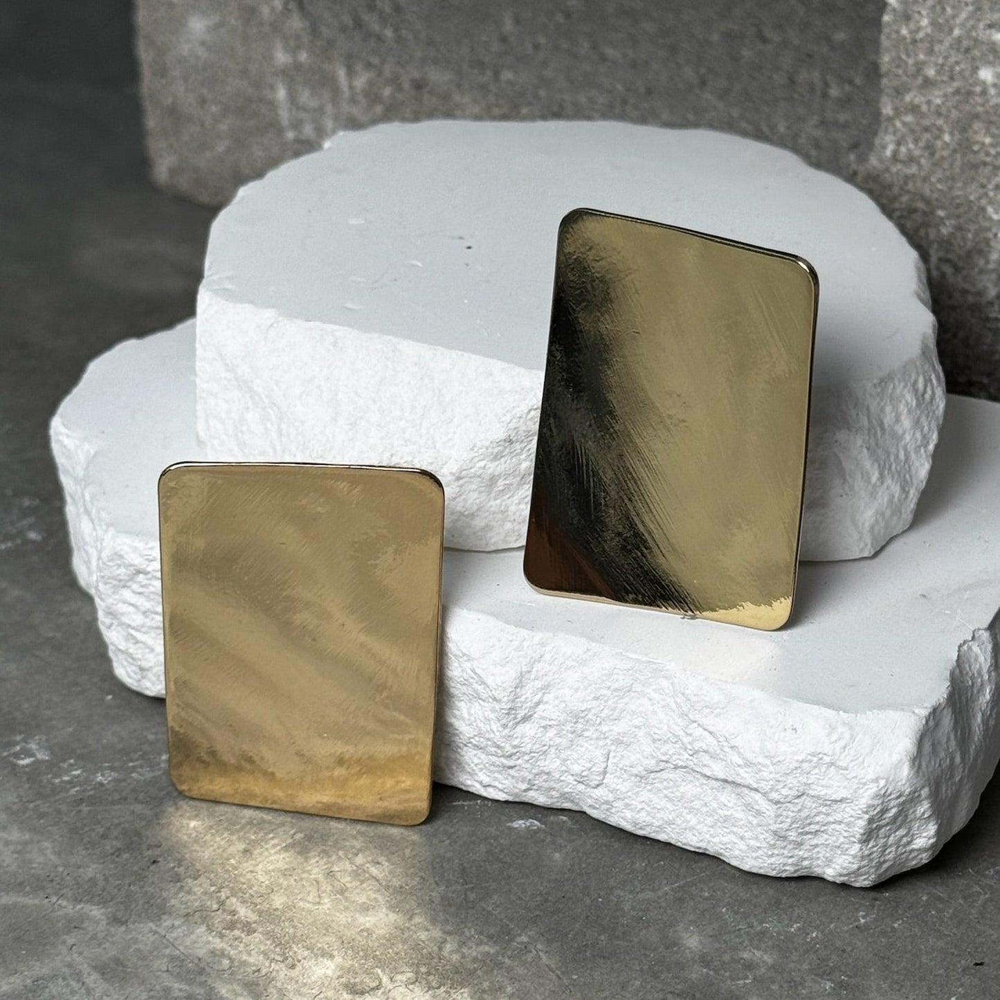 Chic Square Metal Clip On Earrings