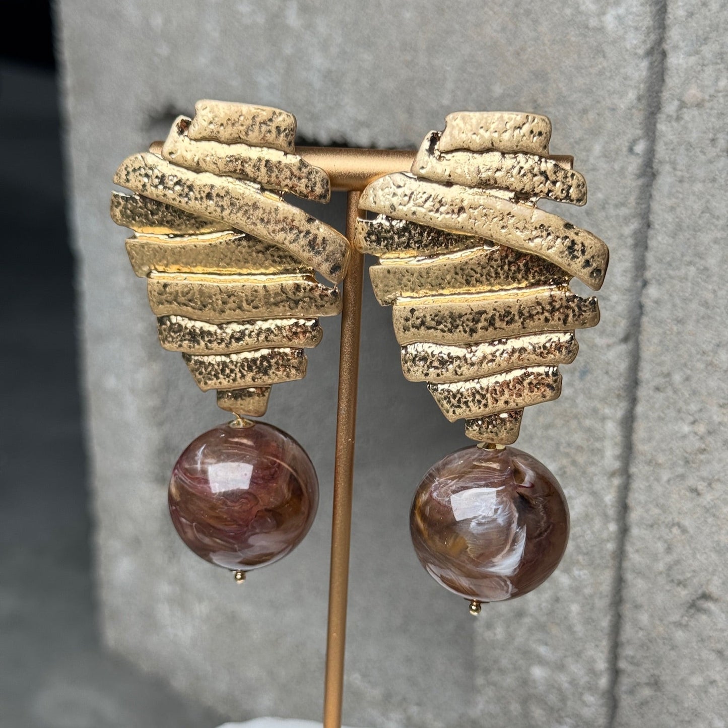 Amber Veil Textured Earring