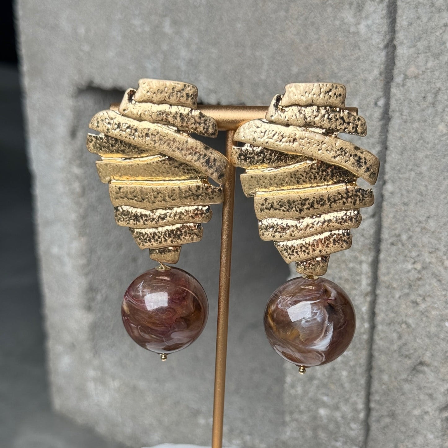 Amber Veil Textured Earring