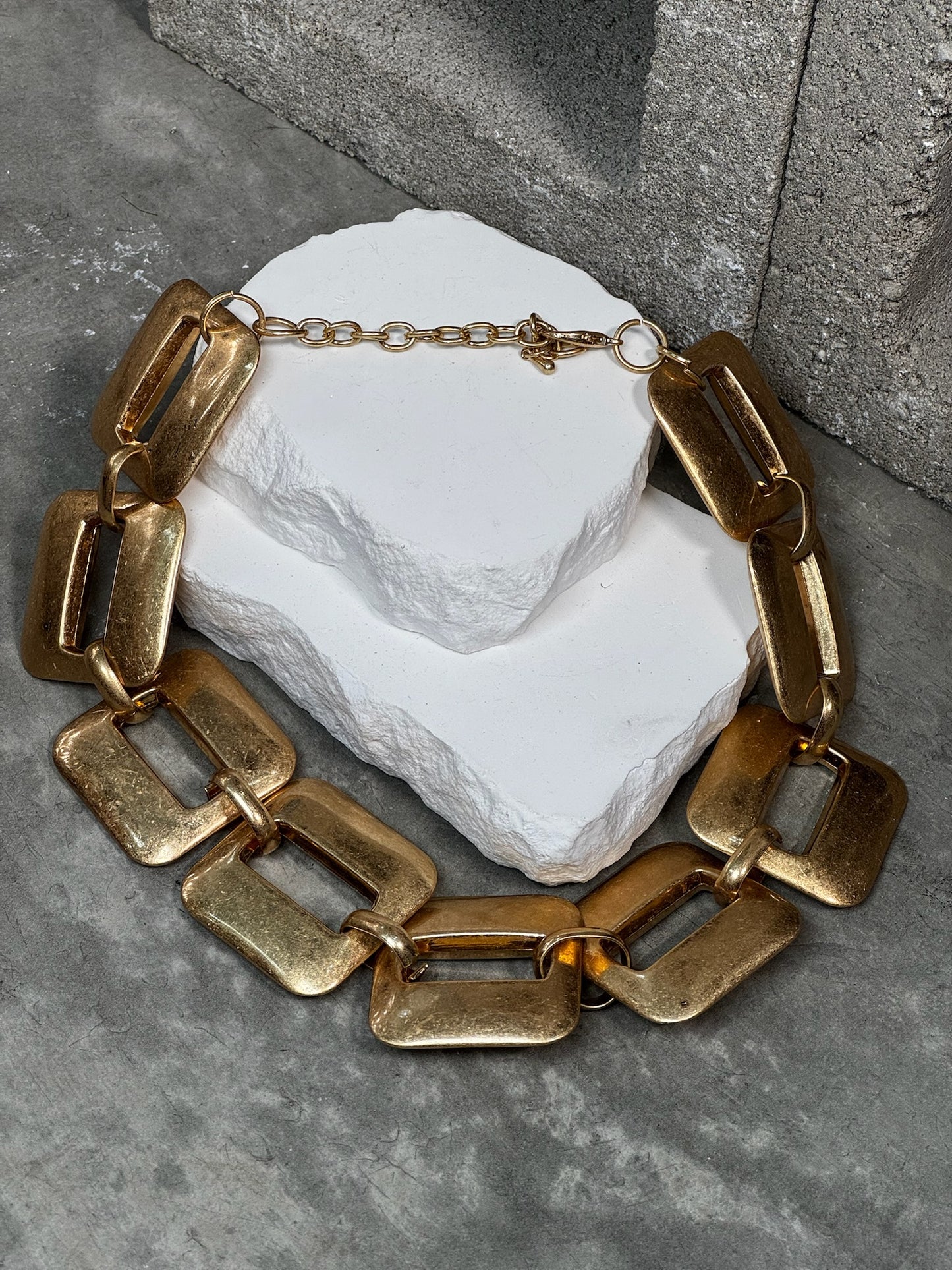 Out the Box Square Link Necklace 15" w/ Extender