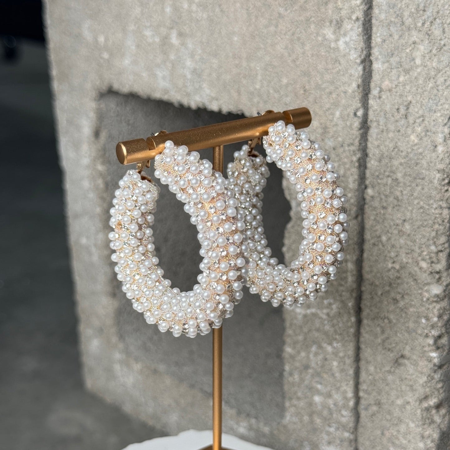 Hoop Dreams Pearl Earrings
