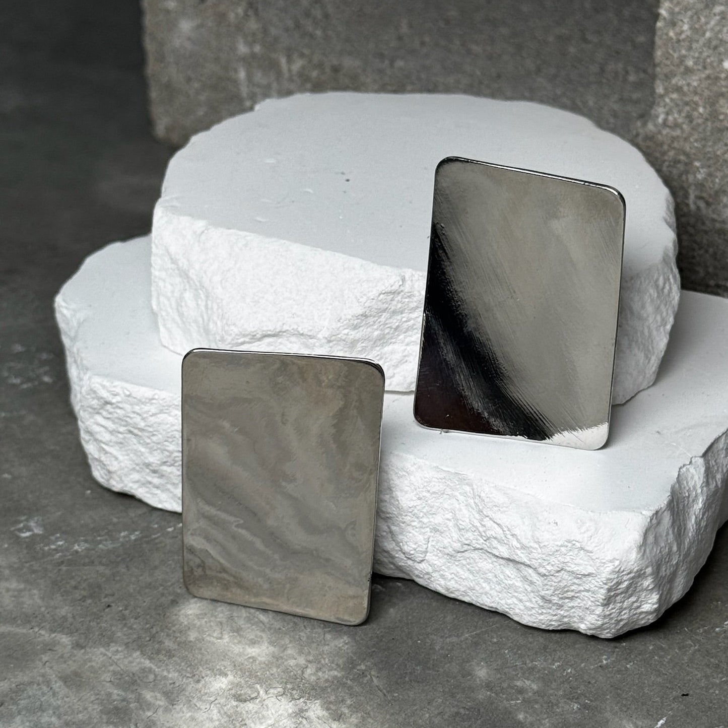 Chic Square Metal Clip On Earrings