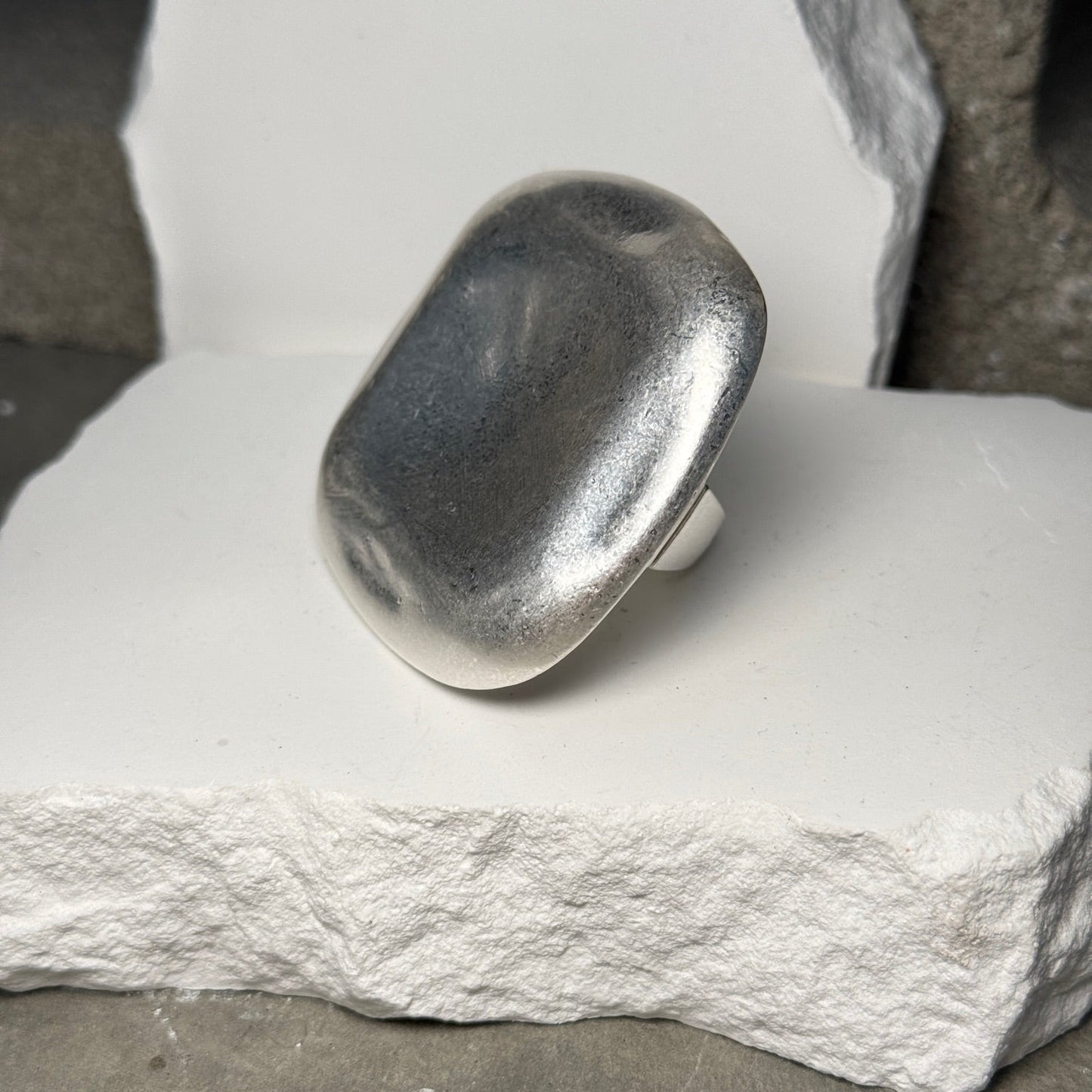 Move in Silence Brushed Adjustable Statement Ring Up To Size 10