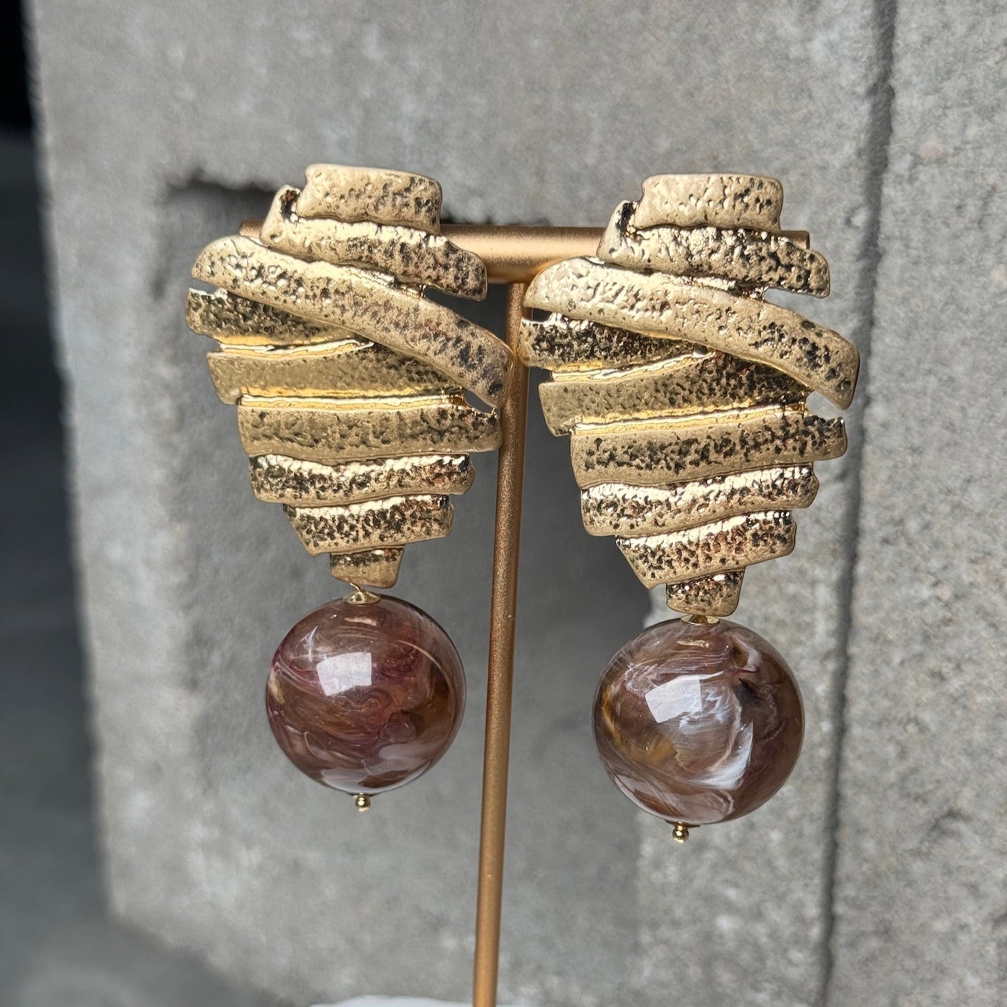 Amber Veil Textured Earring