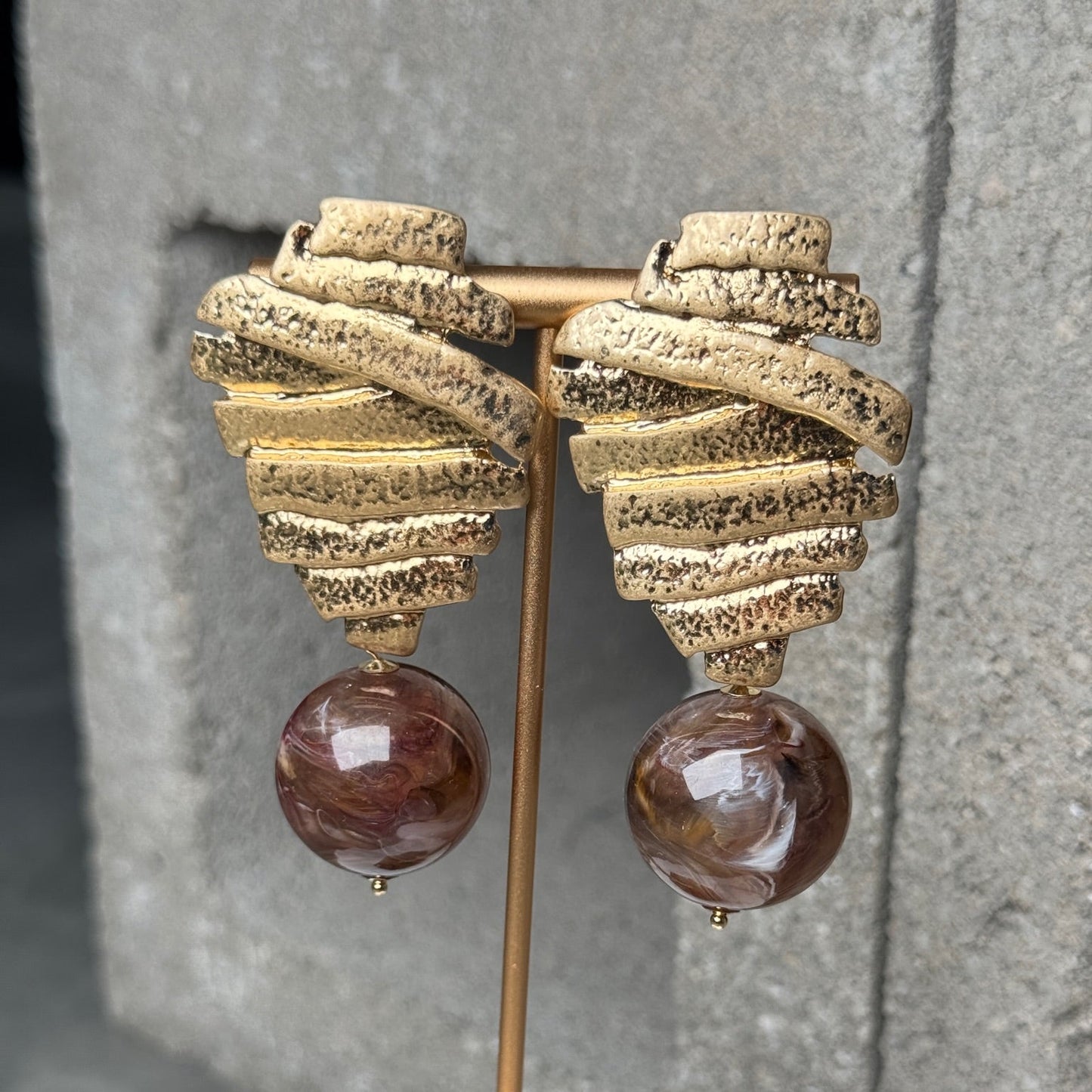 Amber Veil Textured Earring