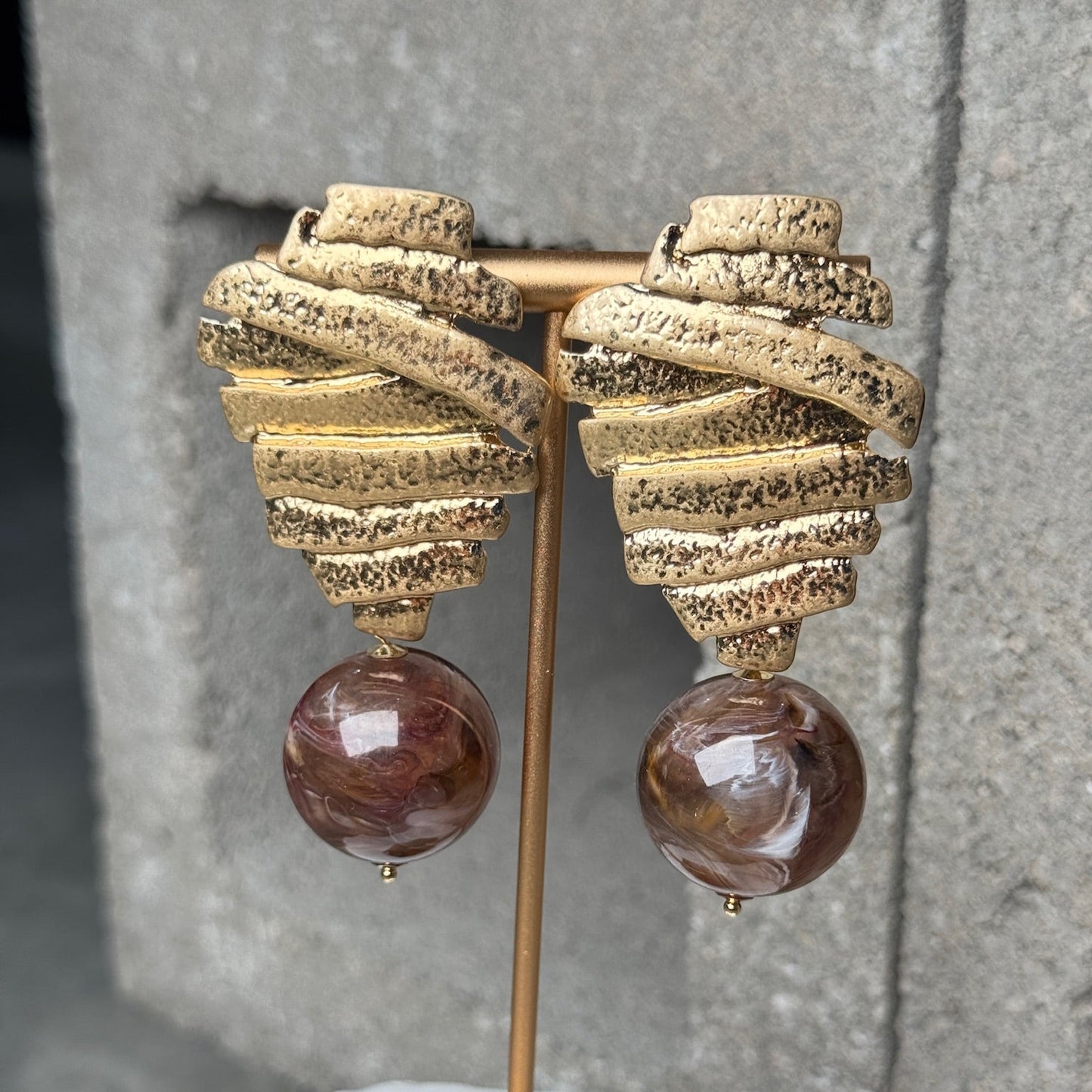 Amber Veil Textured Earring