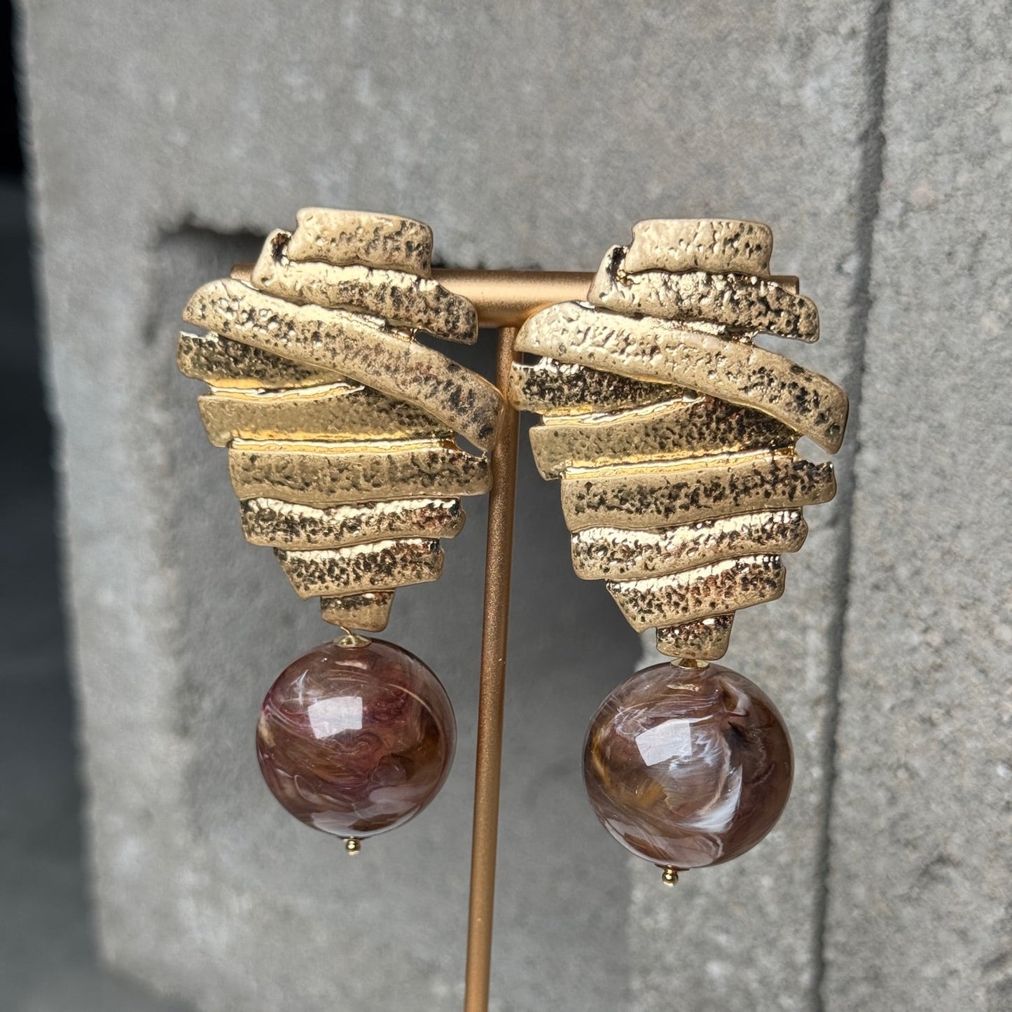 Amber Veil Textured Earring