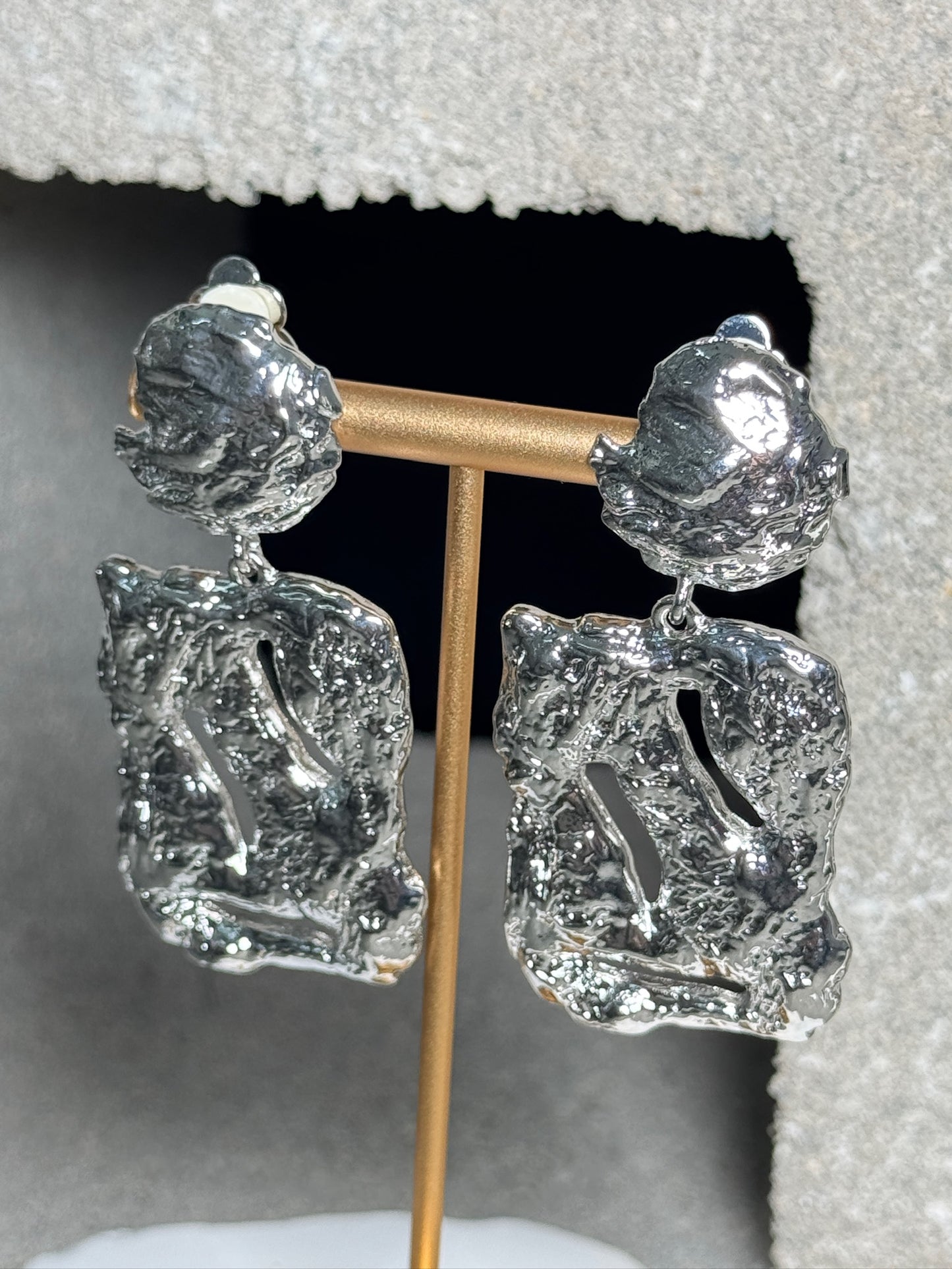 Regal Rectangle Clip-Ons Earrings