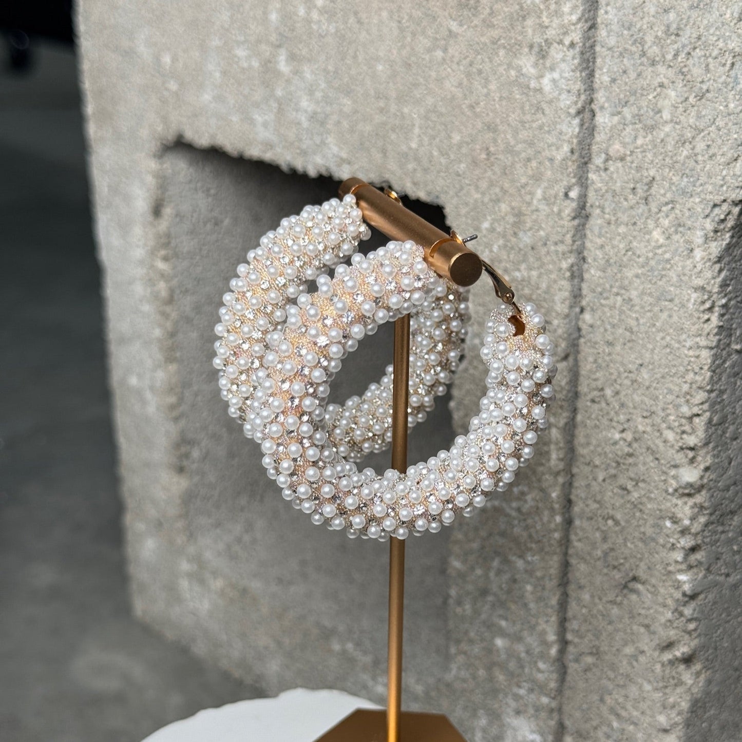 Hoop Dreams Pearl Earrings