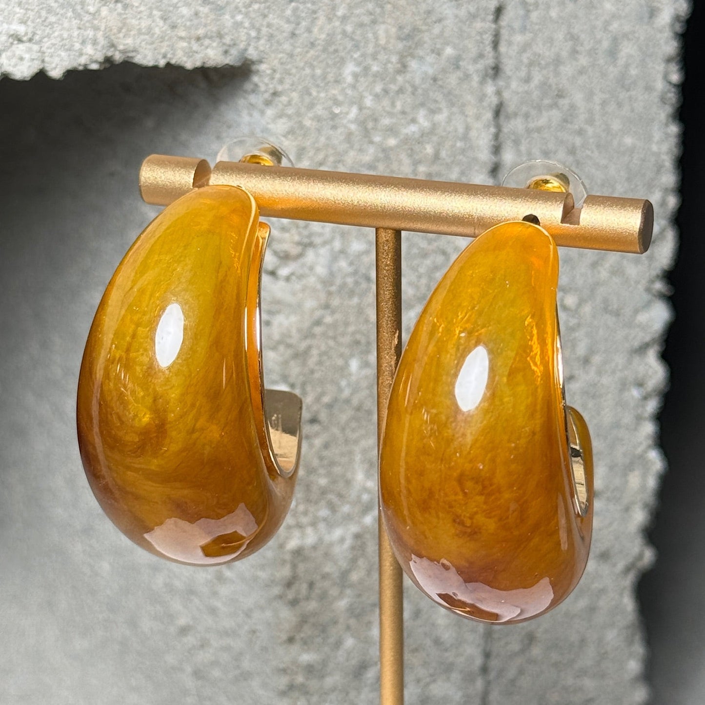 The After Glow Stone Hoop Earrings