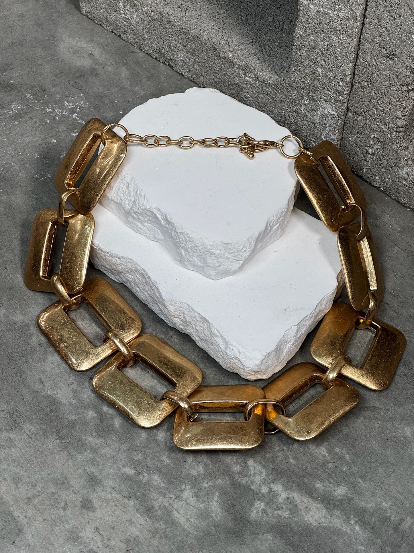 Out the Box Square Link Necklace 15" w/ Extender