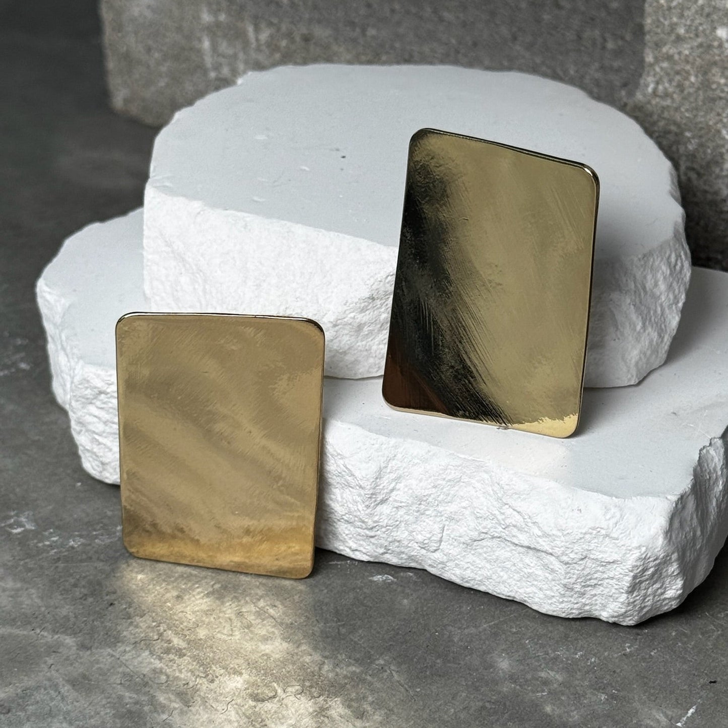 Chic Square Metal Clip On Earrings