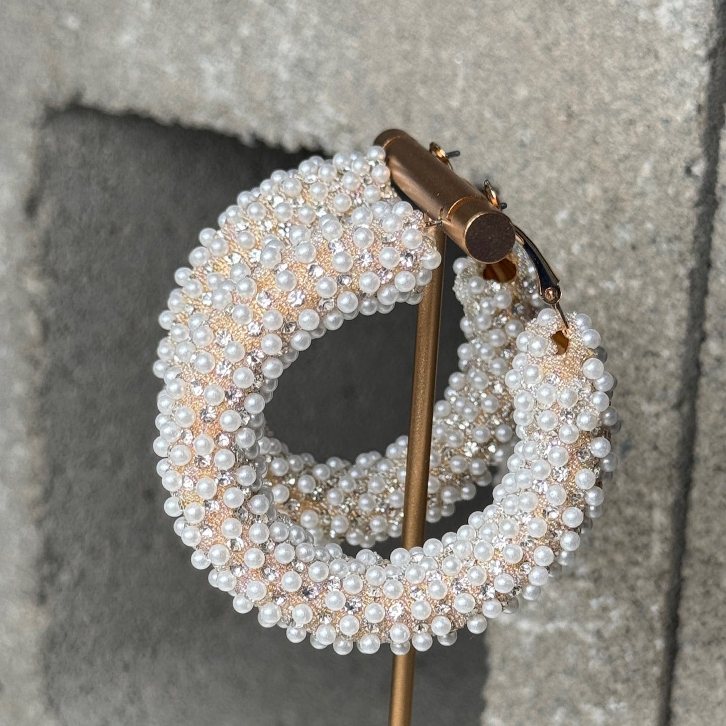 Hoop Dreams Pearl Earrings