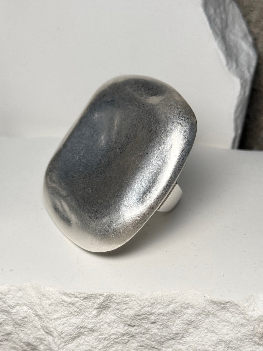 Move in Silence Brushed Adjustable Statement Ring Up To Size 10