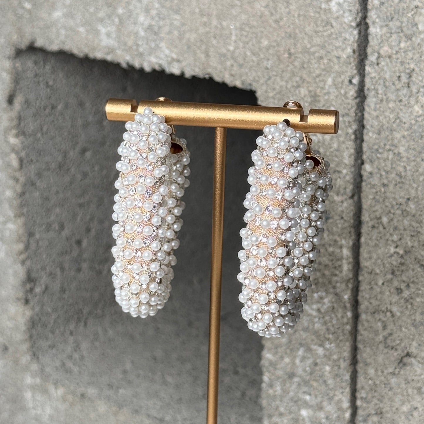 Hoop Dreams Pearl Earrings