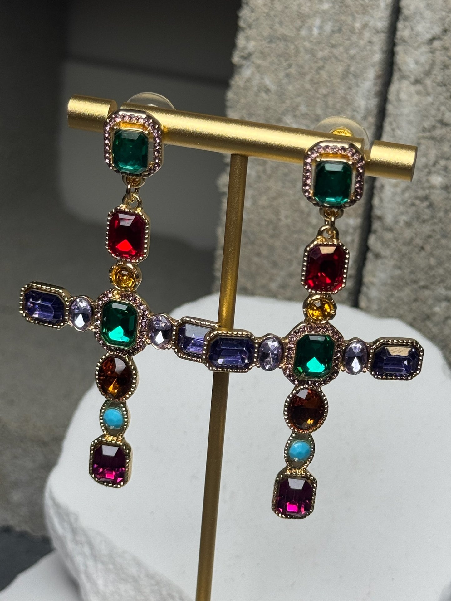 Divine Timing Cross Earrings