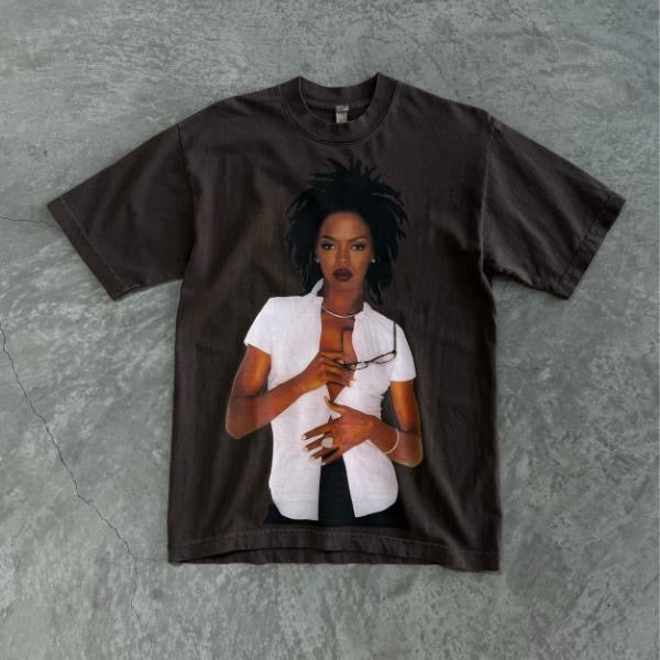 Women's Vintage Lauryn Hill Graphic Pattern T-Shirt made of Cotton for All Seasons