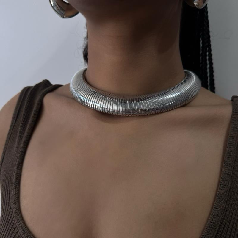 Bold Luxe Silver Choker