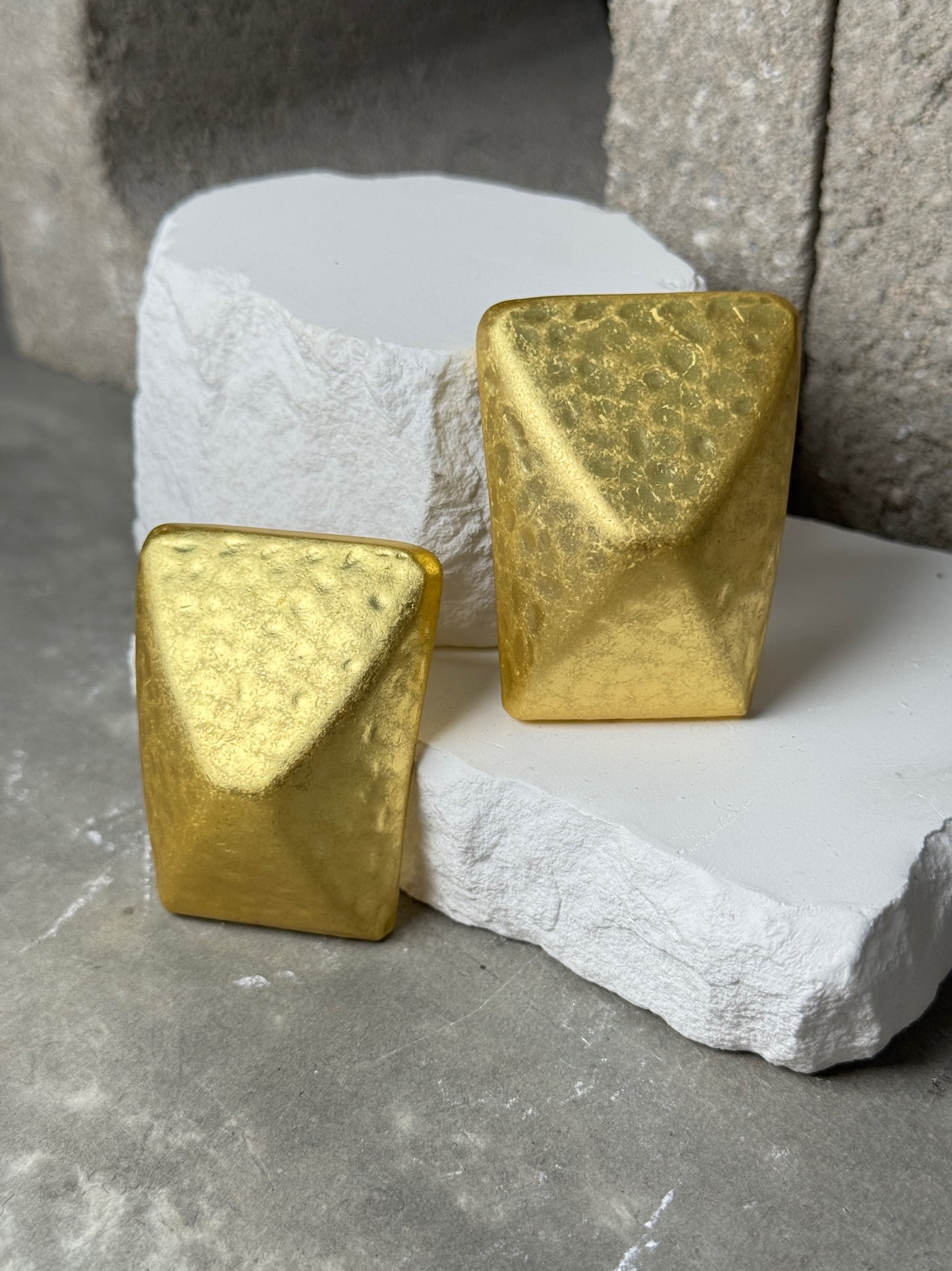 Gold Chunky Bold Statement Textured Earrings