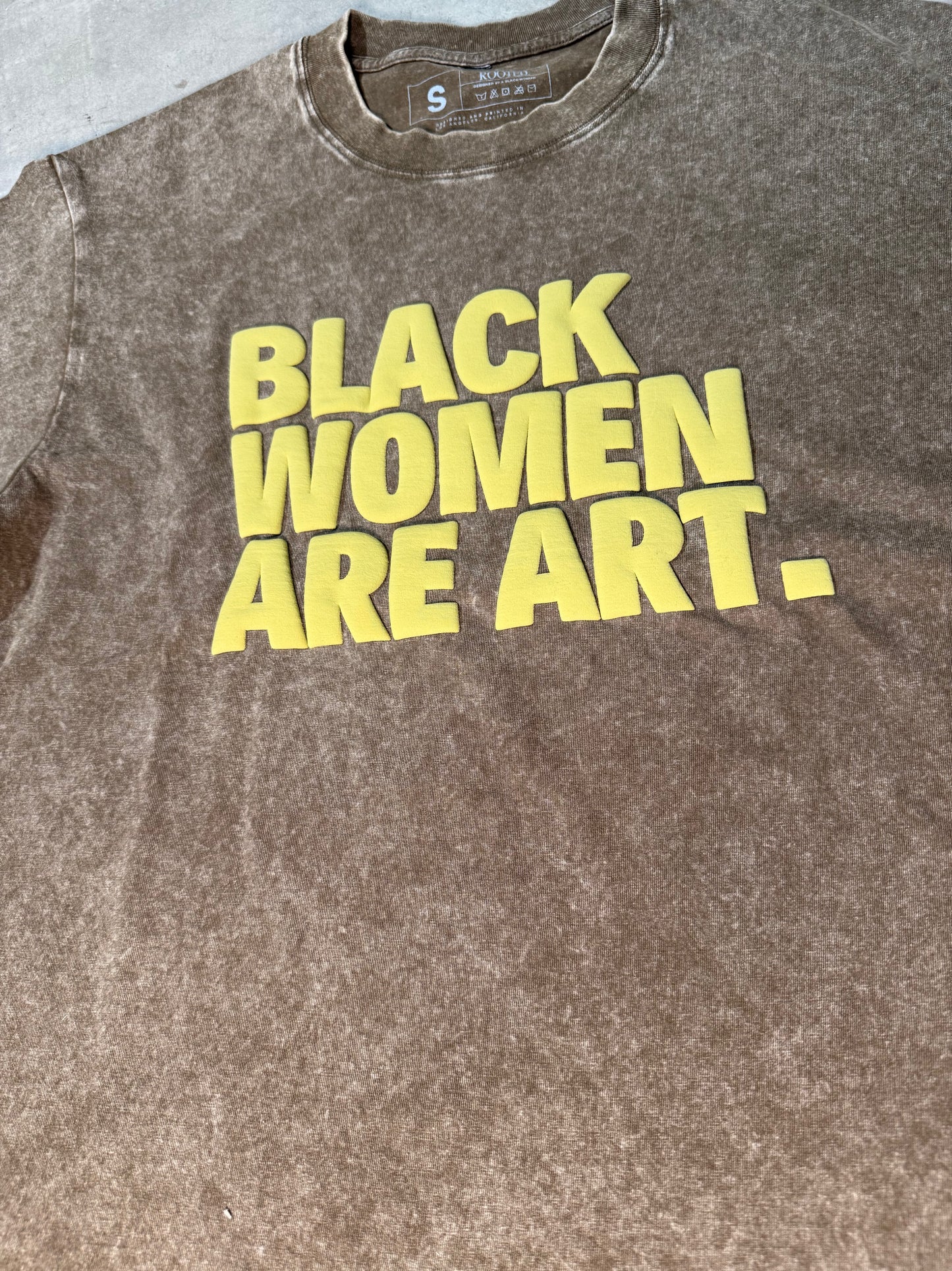 Chartreuse Black Women Are Art Oversized Tee