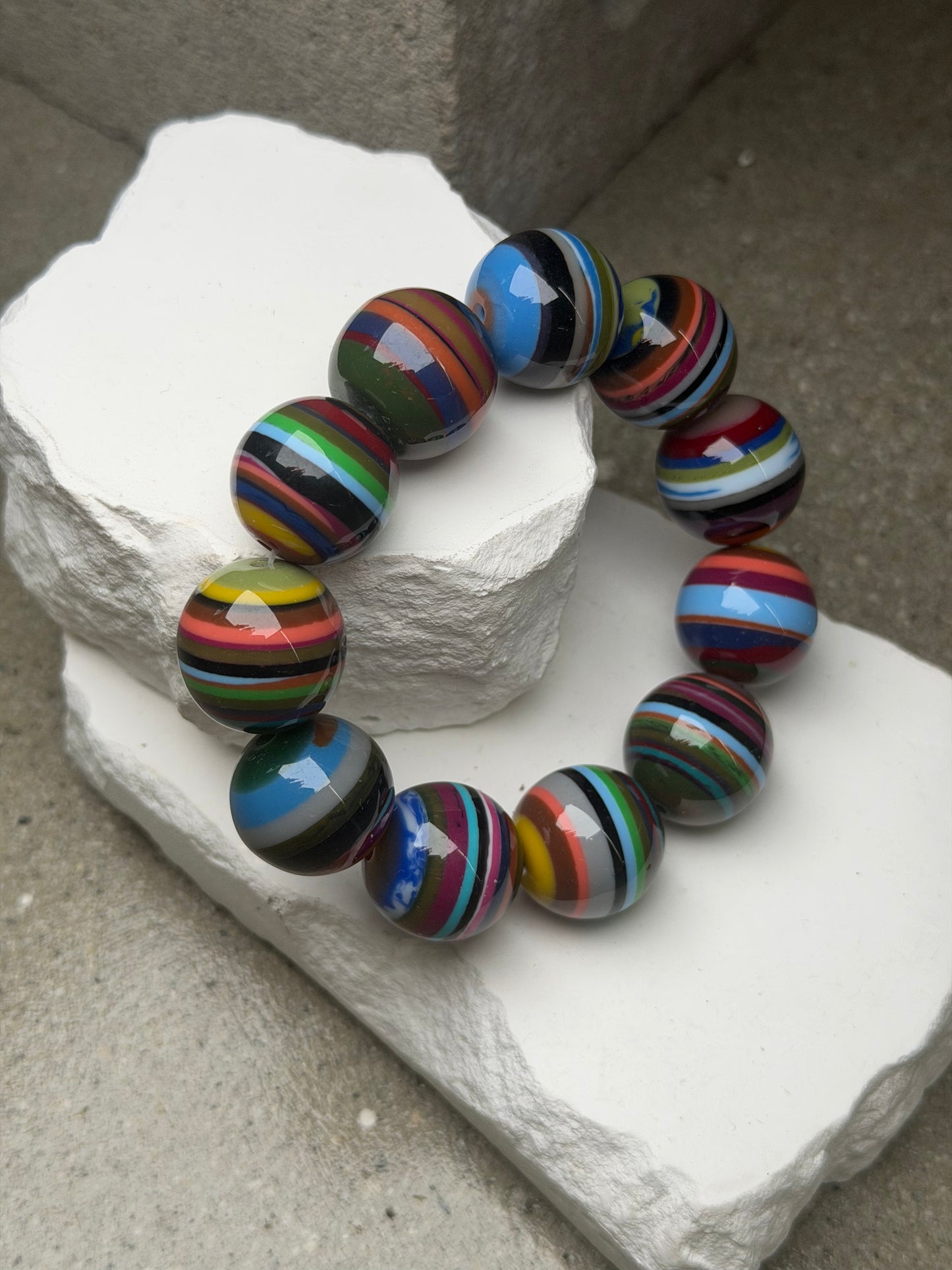 The Color Wheel Beaded Bracelet 7.5''