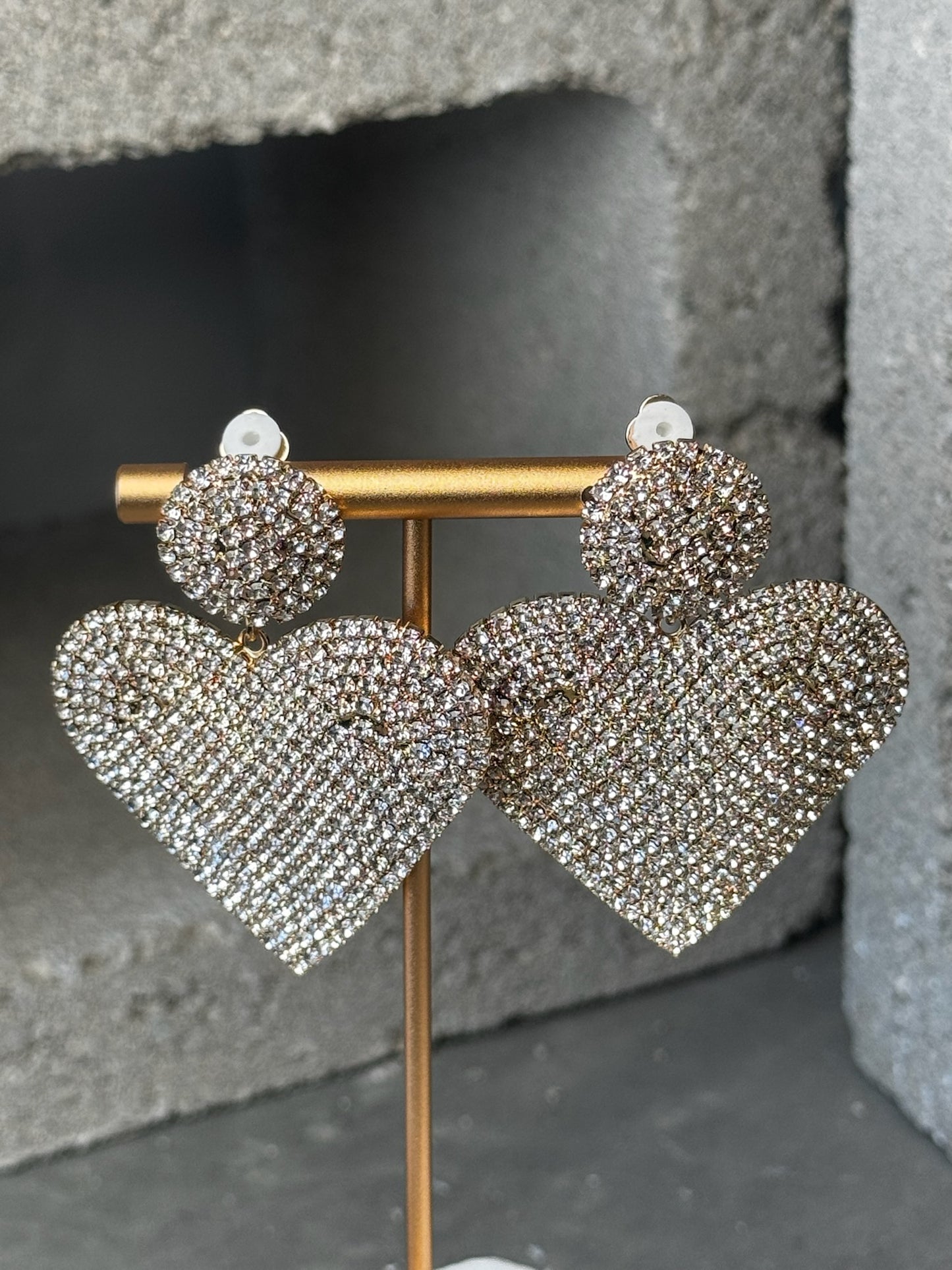 Holiday Heart Clip On Earrings