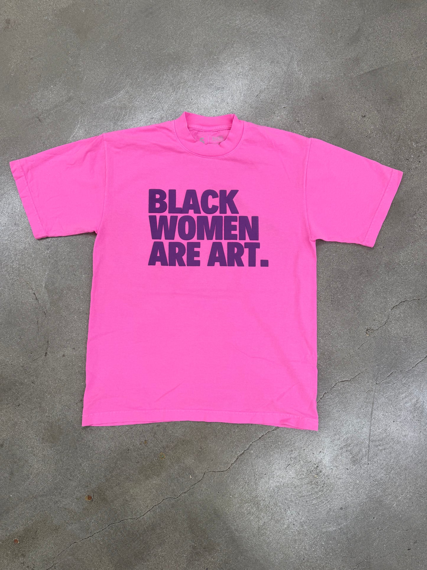 Neon Pink Black Women Are Art Unisex Oversized T-Shirt