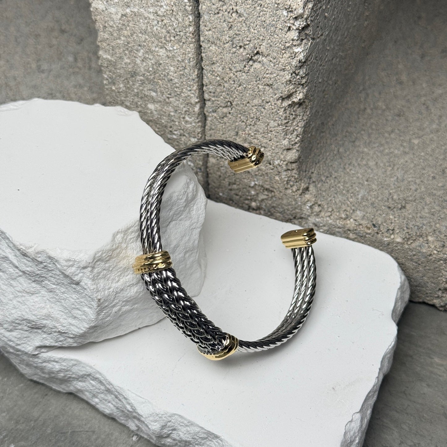 Tangled Treasure Mix Metal Bracelet Adjustable Up To 9"
