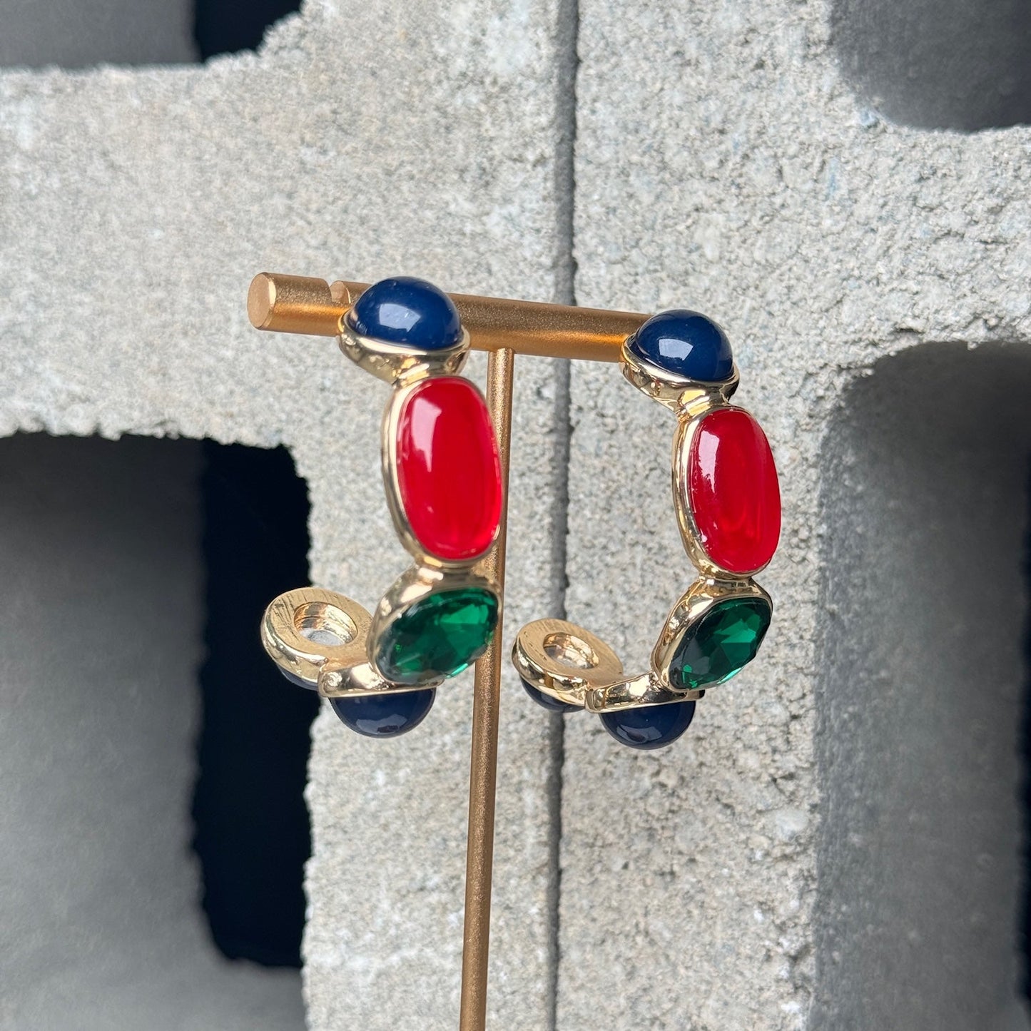 On The Horizon Gem Hoop Earring