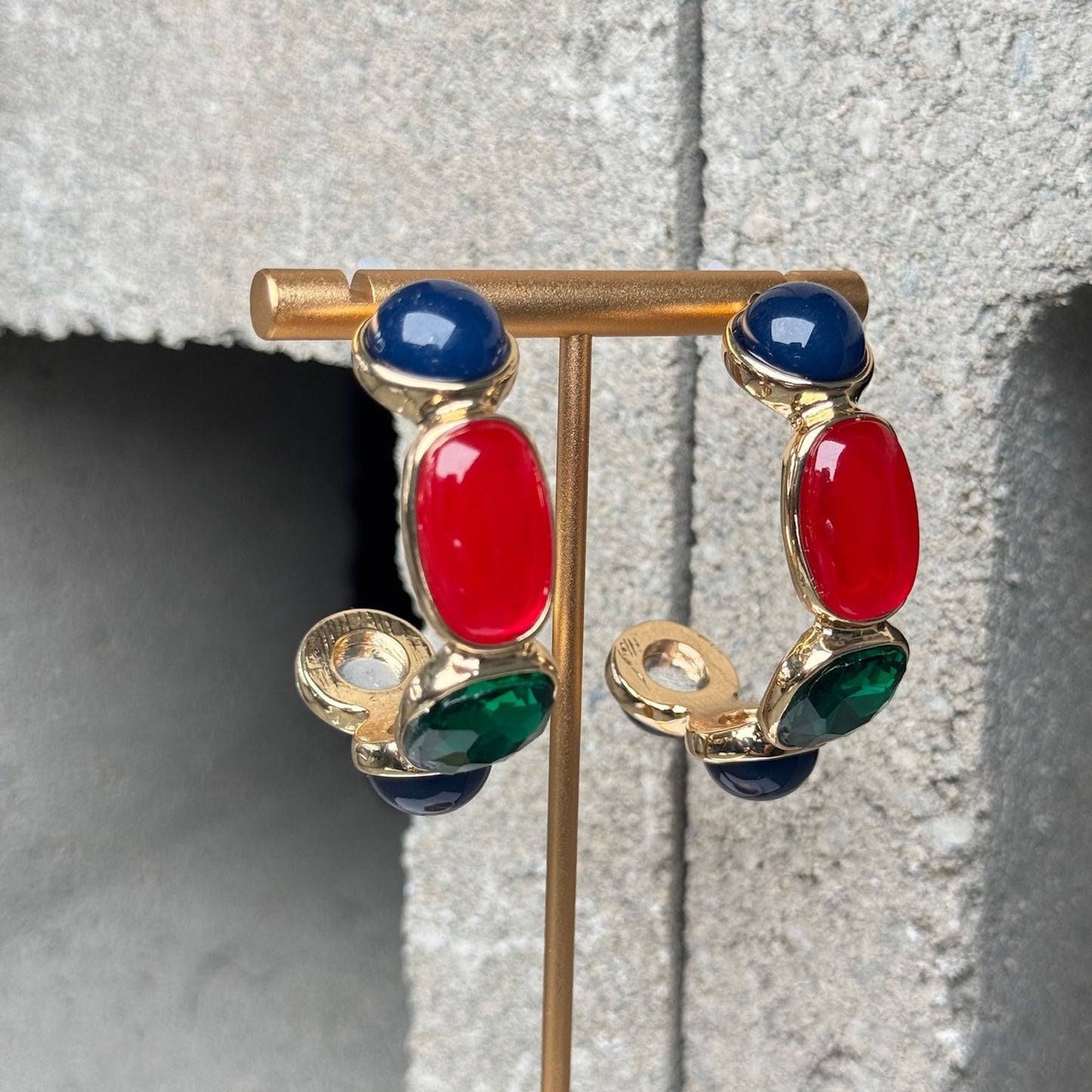 On The Horizon Gem Hoop Earring