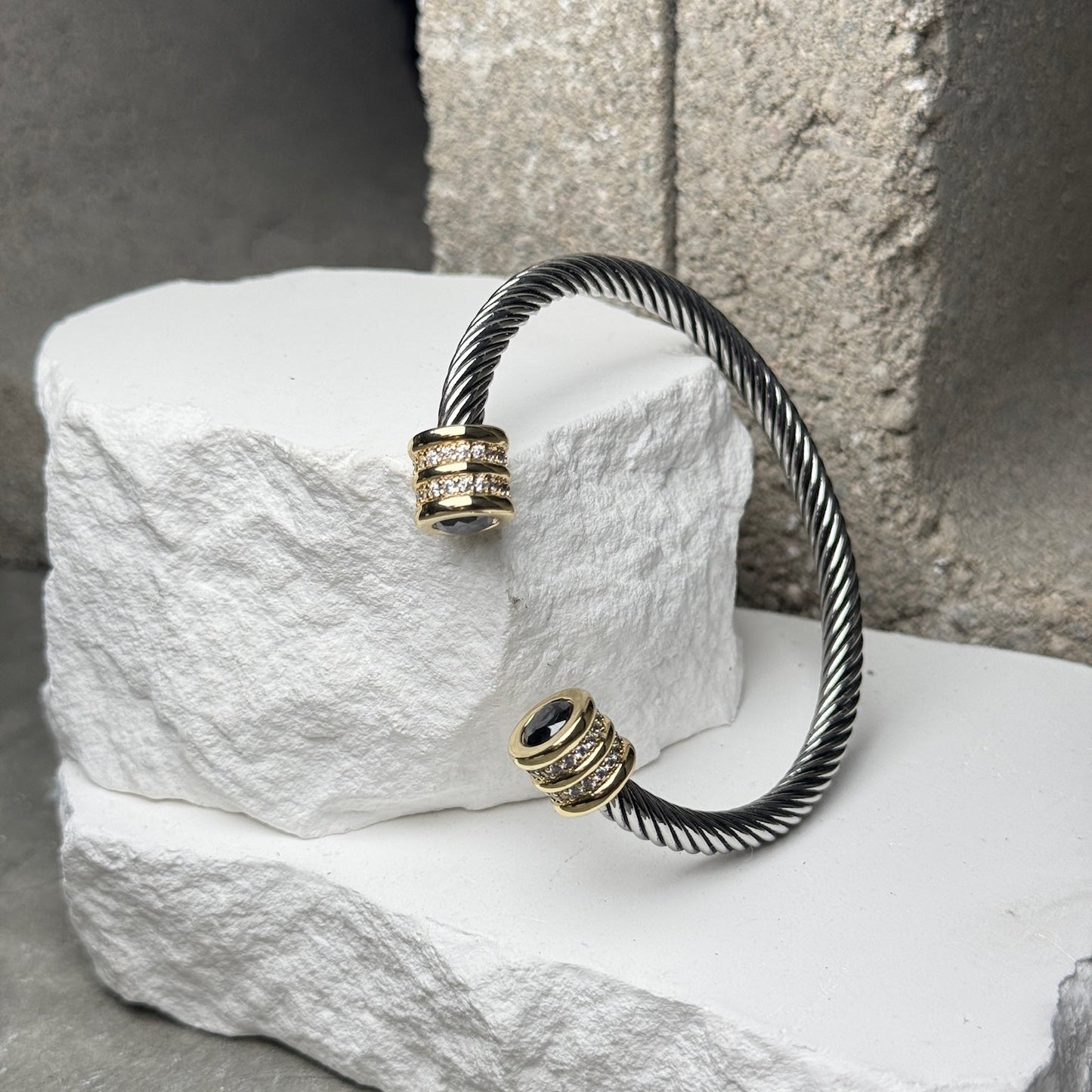 Bow Down Gold Trimmed Bracelet Adjustable Up To 9"