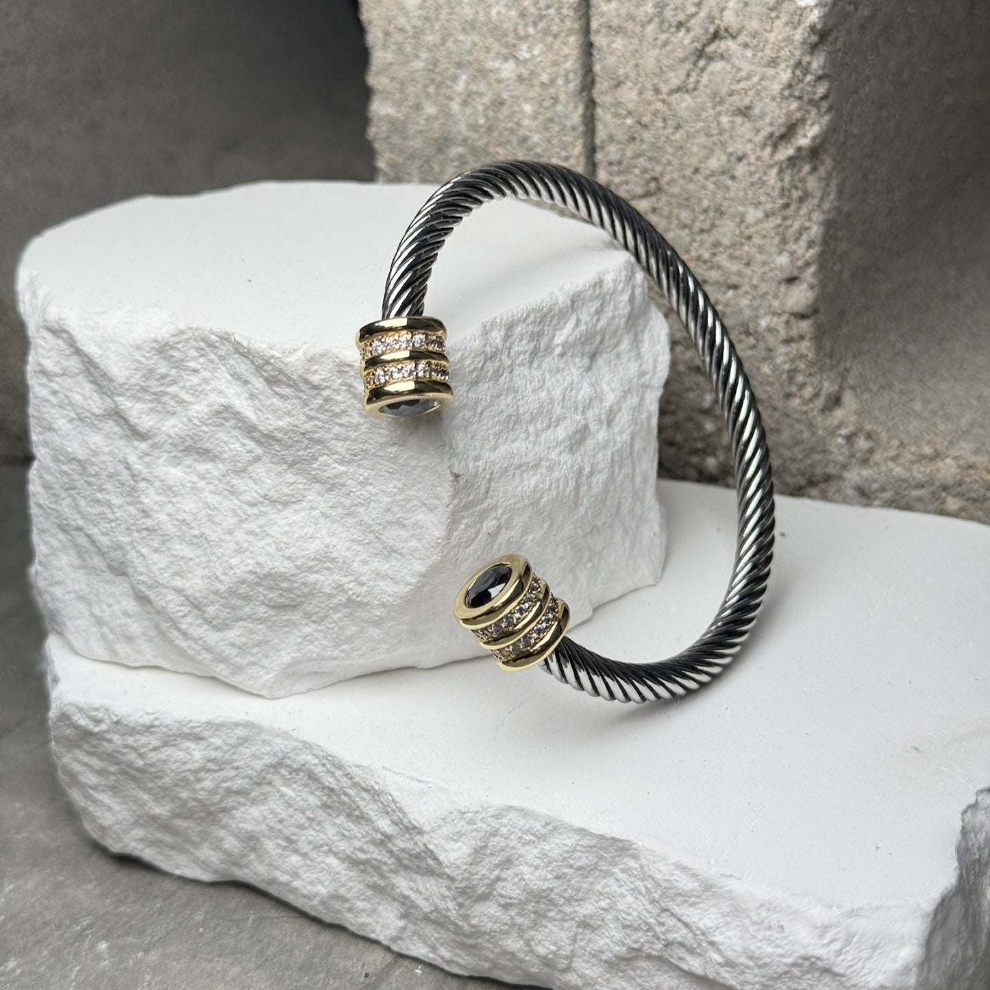 Bow Down Gold Trimmed Bracelet Adjustable Up To 9"