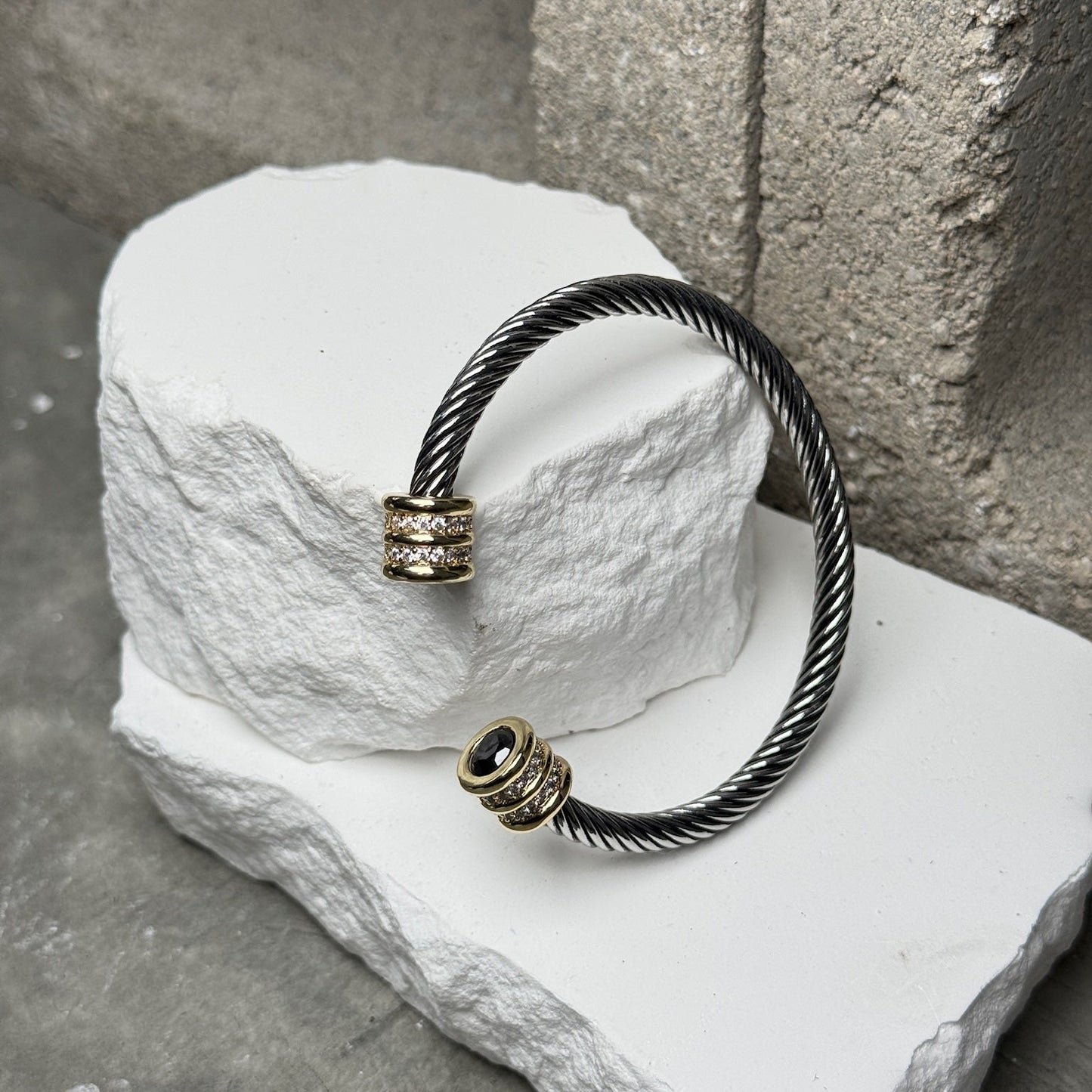 Bow Down Gold Trimmed Bracelet Adjustable Up To 9"