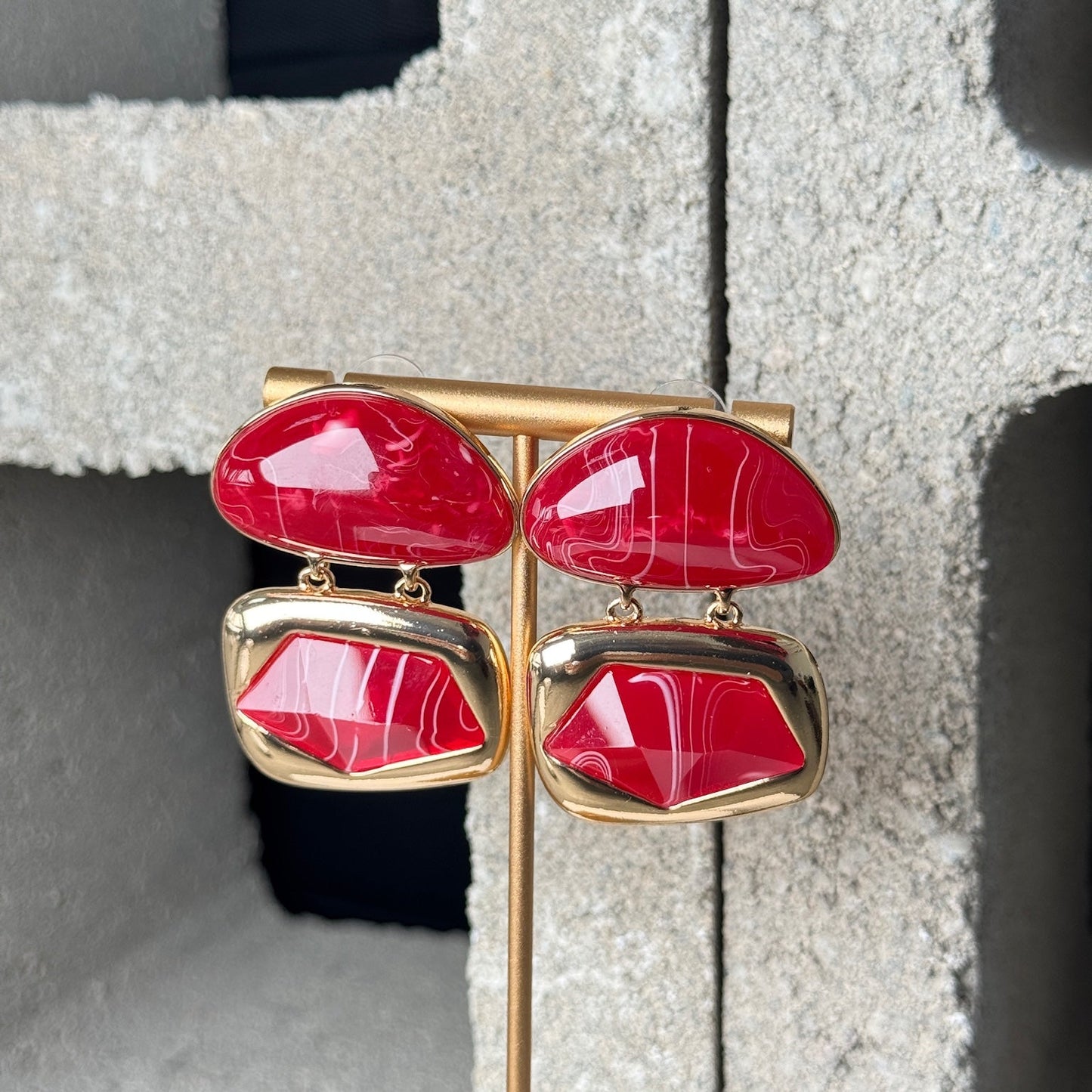 Sculpture 2 Layer Abstract Earrings