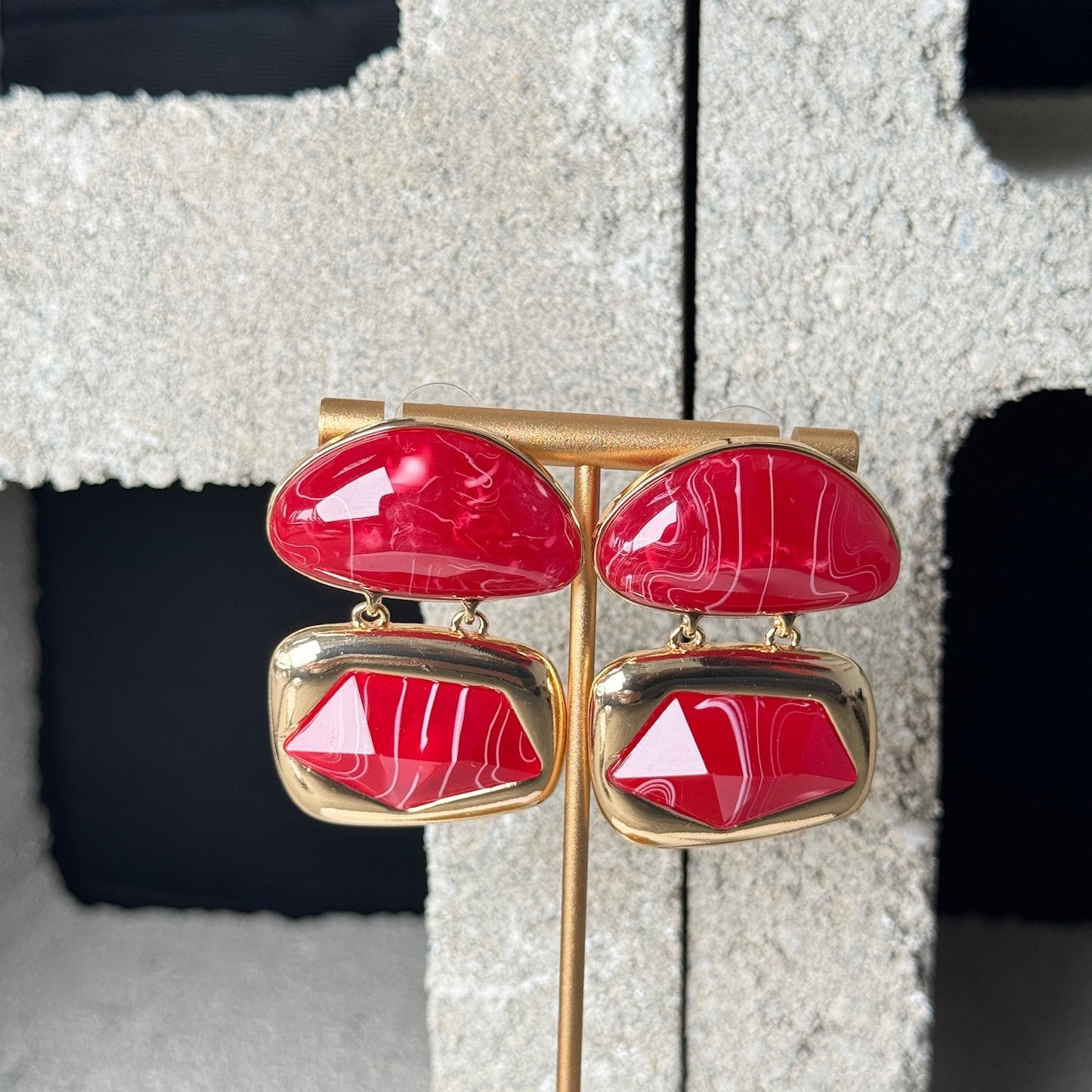 Sculpture 2 Layer Abstract Earrings