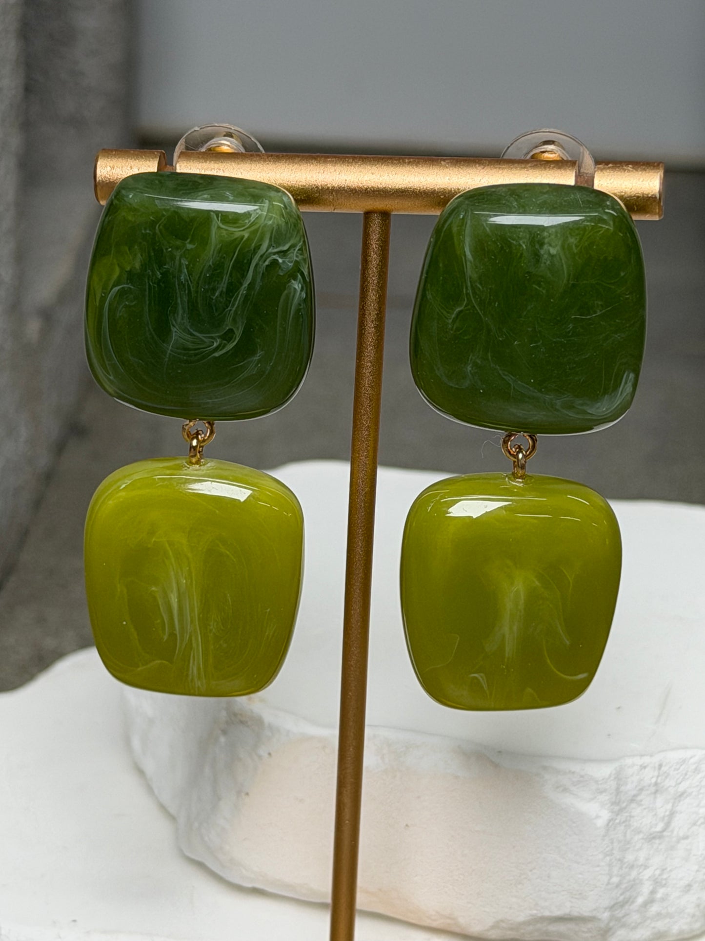 Palm Social Stone Earrings