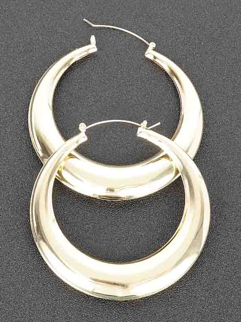 Gilded Elegant Hoops 3 Inch Gold-Tone Fashion Earrings for Stylish Looks
