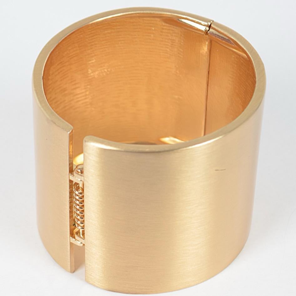 Solid Brushed 21" Gold Wrist Cuff Bracelet - Elegant and Simple Design for Everyday Wear Comfortable & Versatile Accessory