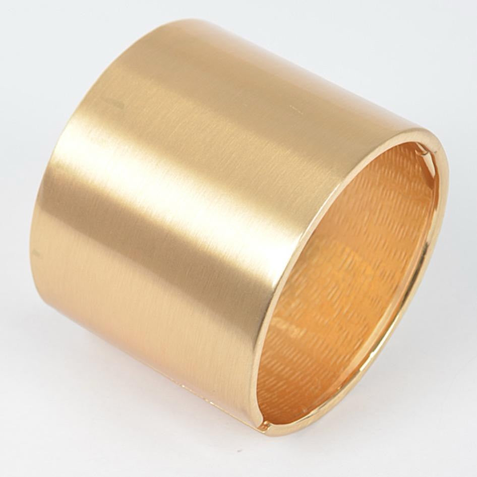Solid Brushed 21" Gold Wrist Cuff Bracelet - Elegant and Simple Design for Everyday Wear Comfortable & Versatile Accessory