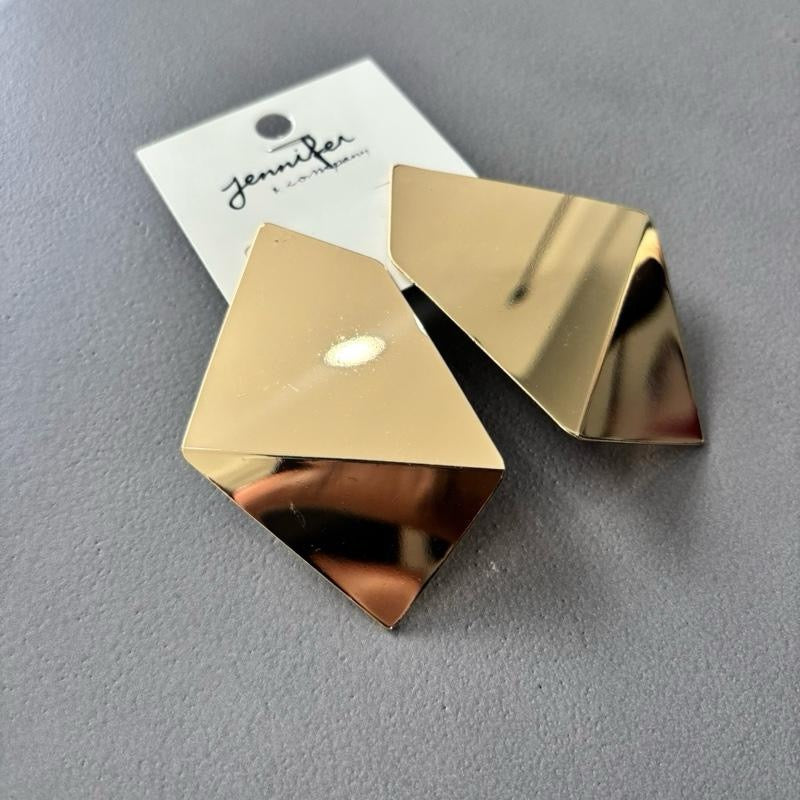 Your Muse Gold Bold Statement Earring - Textured Design for Casual Wear & Strong Visual Impact