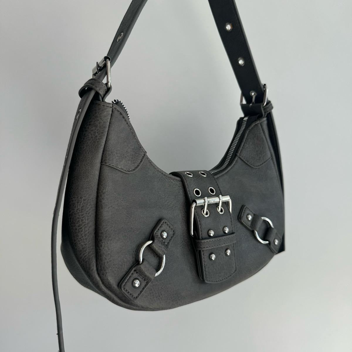 Y2K Saddle Bag with Adjustable Chrome Hardware