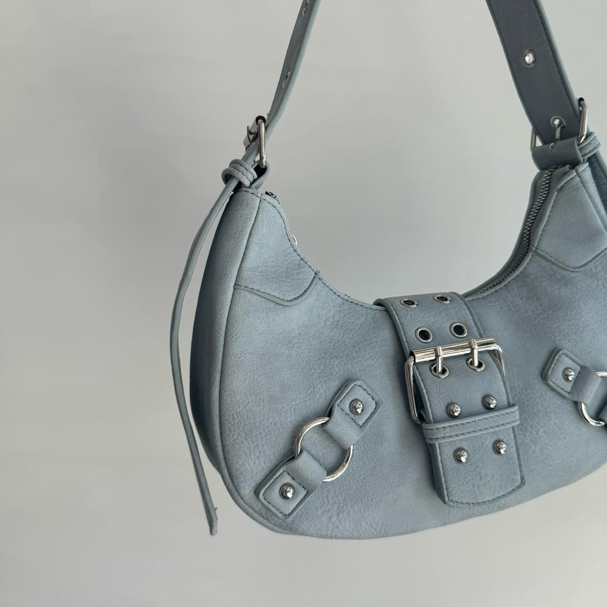 Y2K Saddle Bag with Adjustable Chrome Hardware