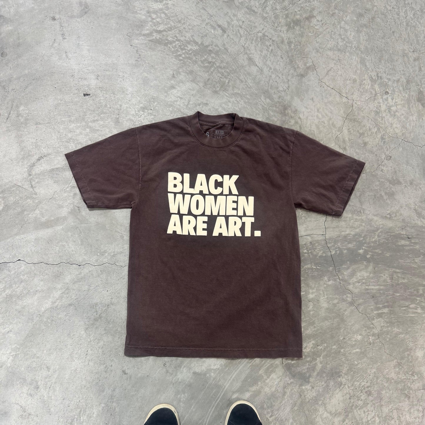 Mocha Black Women Are Art Unisex Oversized T-Shirt Heavy Duty Fabric