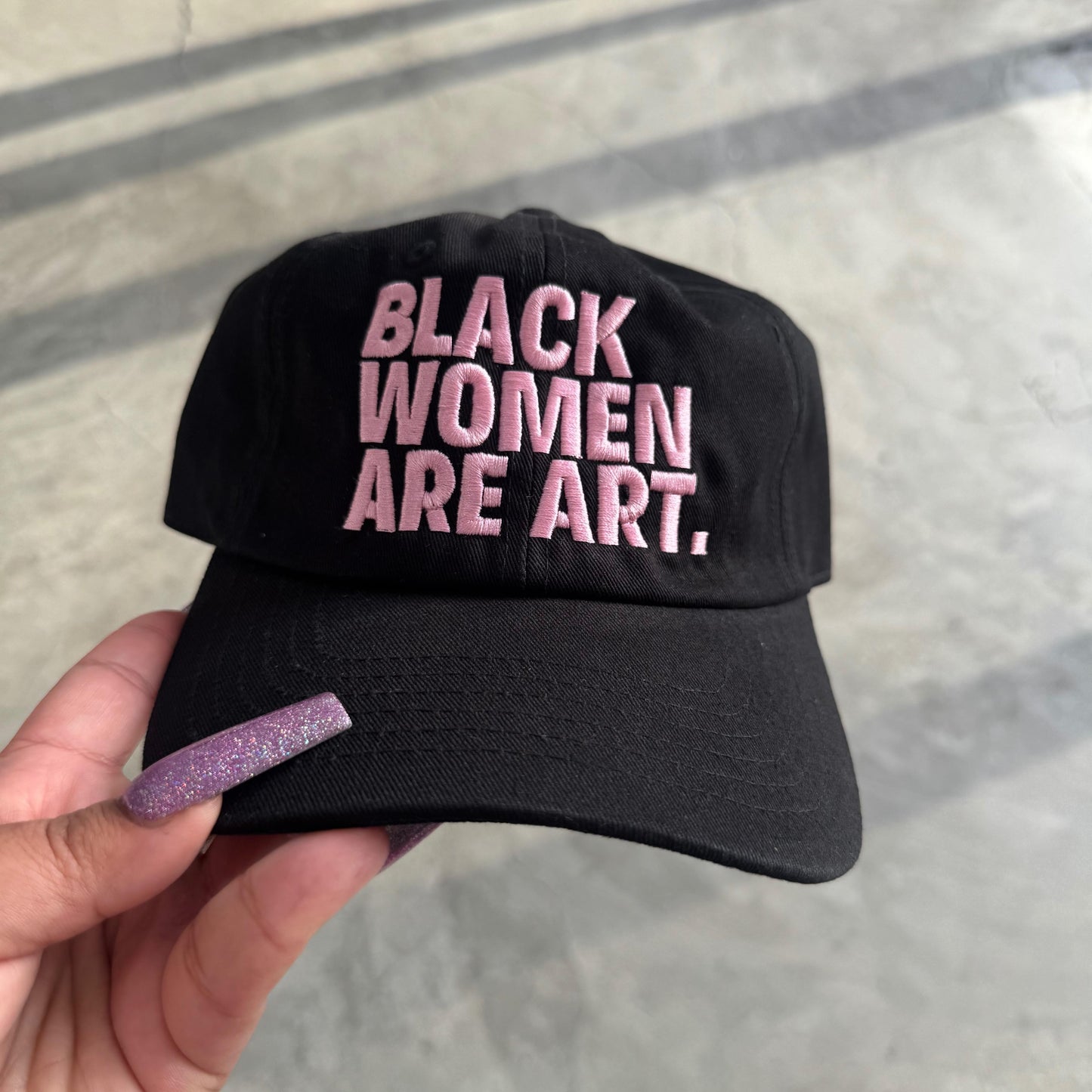 Pink Black Women Are Art Dad Hat - Soft Cotton Casual Style