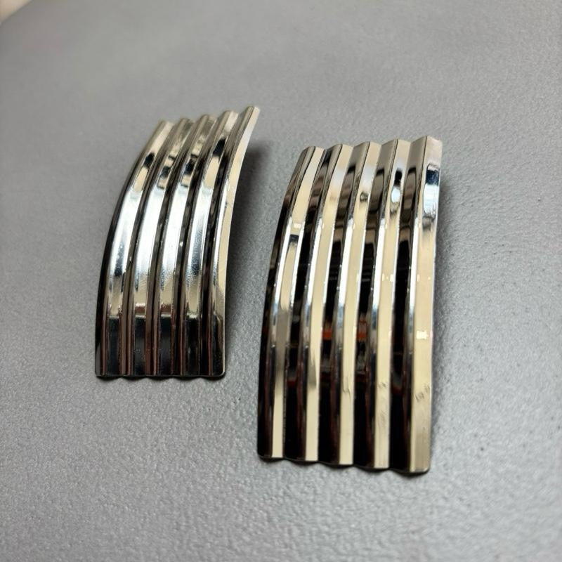Wavy Rectangle Earrings - 4O Mini, Undulating Design, Lightweight & Fun Accessory for Everyday Style