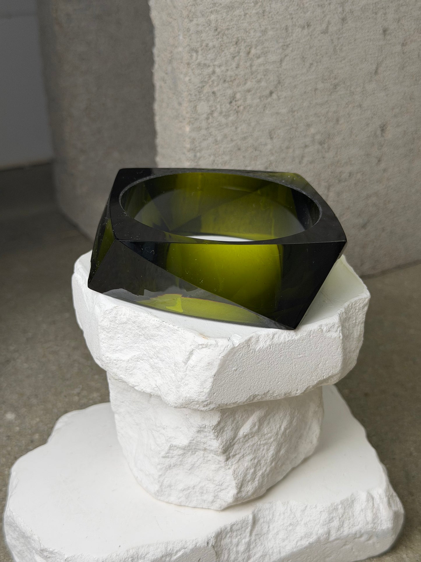 The Olive Prism Bangle 8 inch