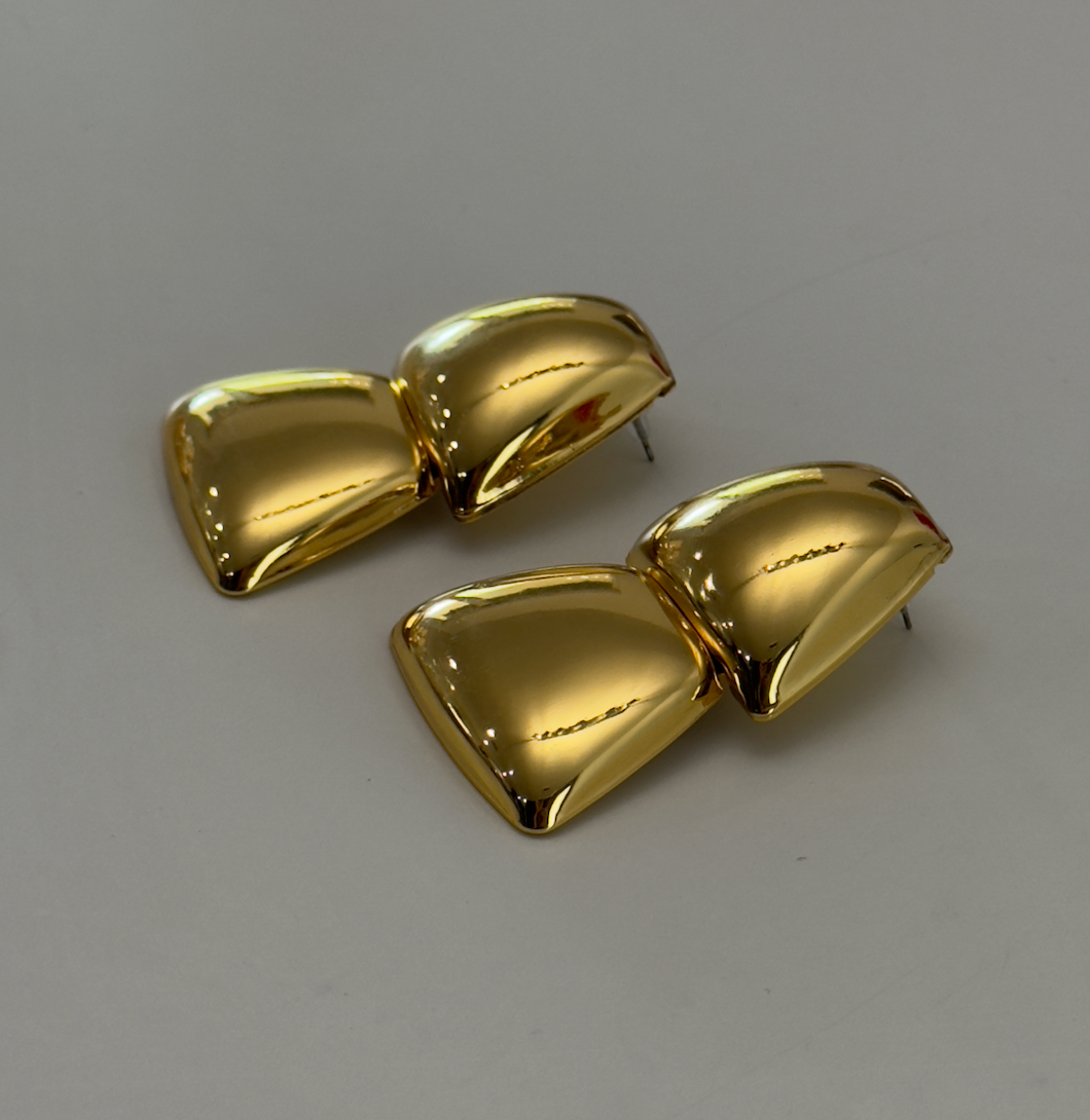 She's the Catch Double Triangle Drop Metal Earrings