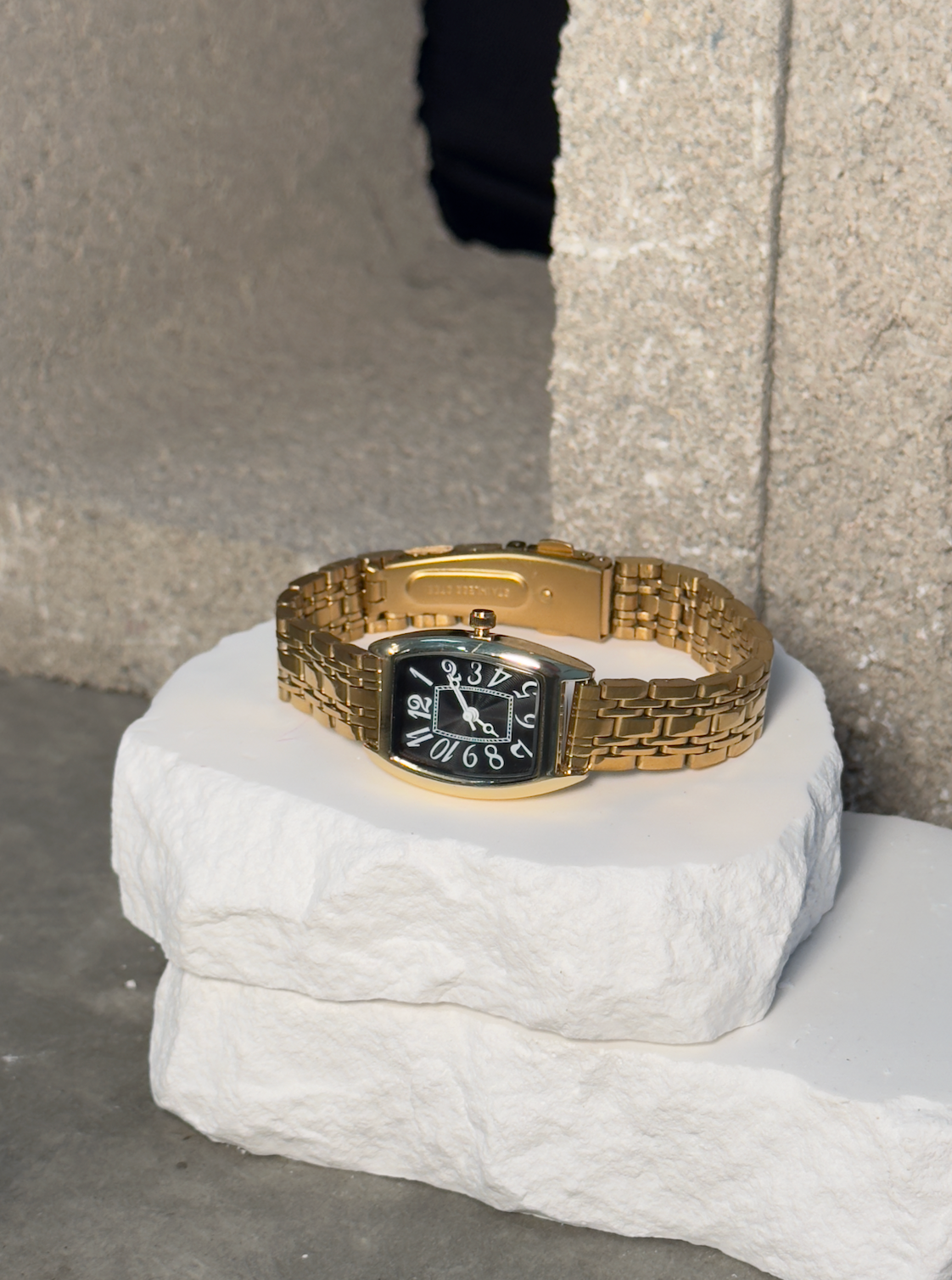 Watch Me Work Wrist Watch - Gold-Toned Design with Numerical Markings on the Face
