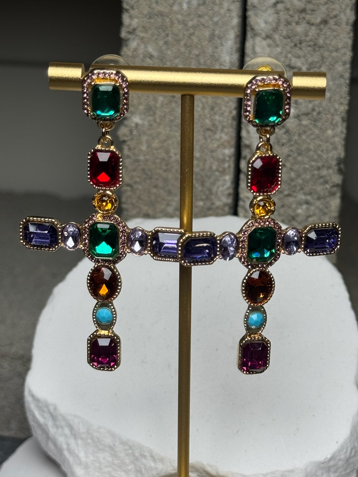 Divine Timing Cross Earrings